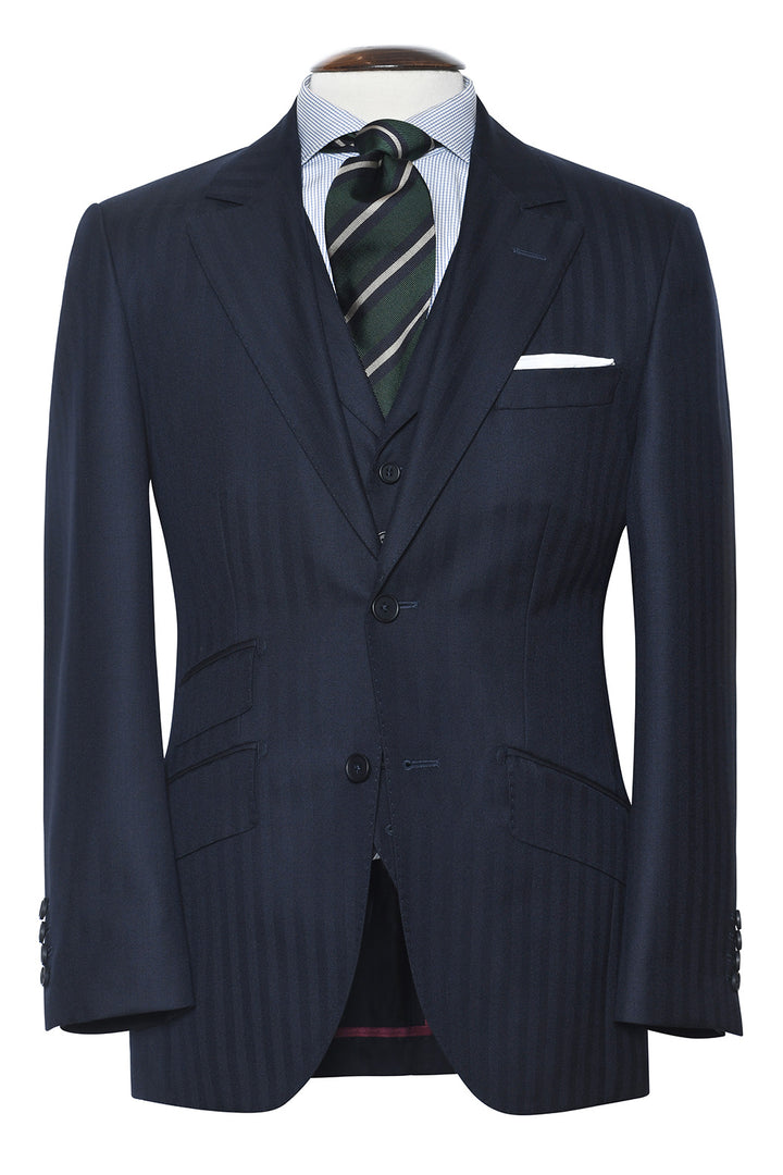 Le Kensington – Deep navy herringbone – WICKET