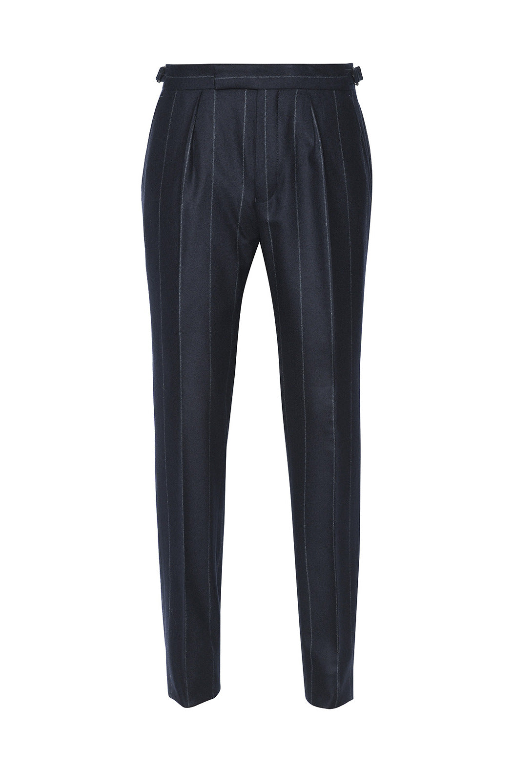 Le Kensington – 130’s wool flannel (320 g), navy with tennis stripes – WICKET