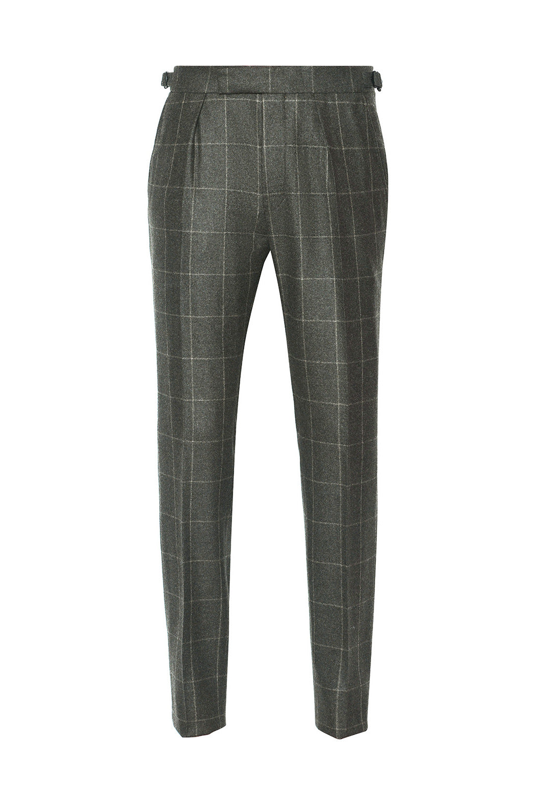Le Kensington – Wool twill flannel (360 g), autumnal green with an overcheck – WICKET