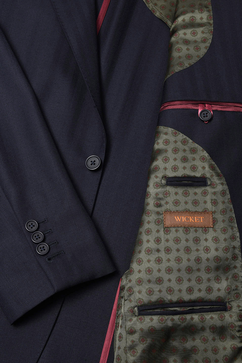 Le Kensington – Deep navy herringbone – WICKET