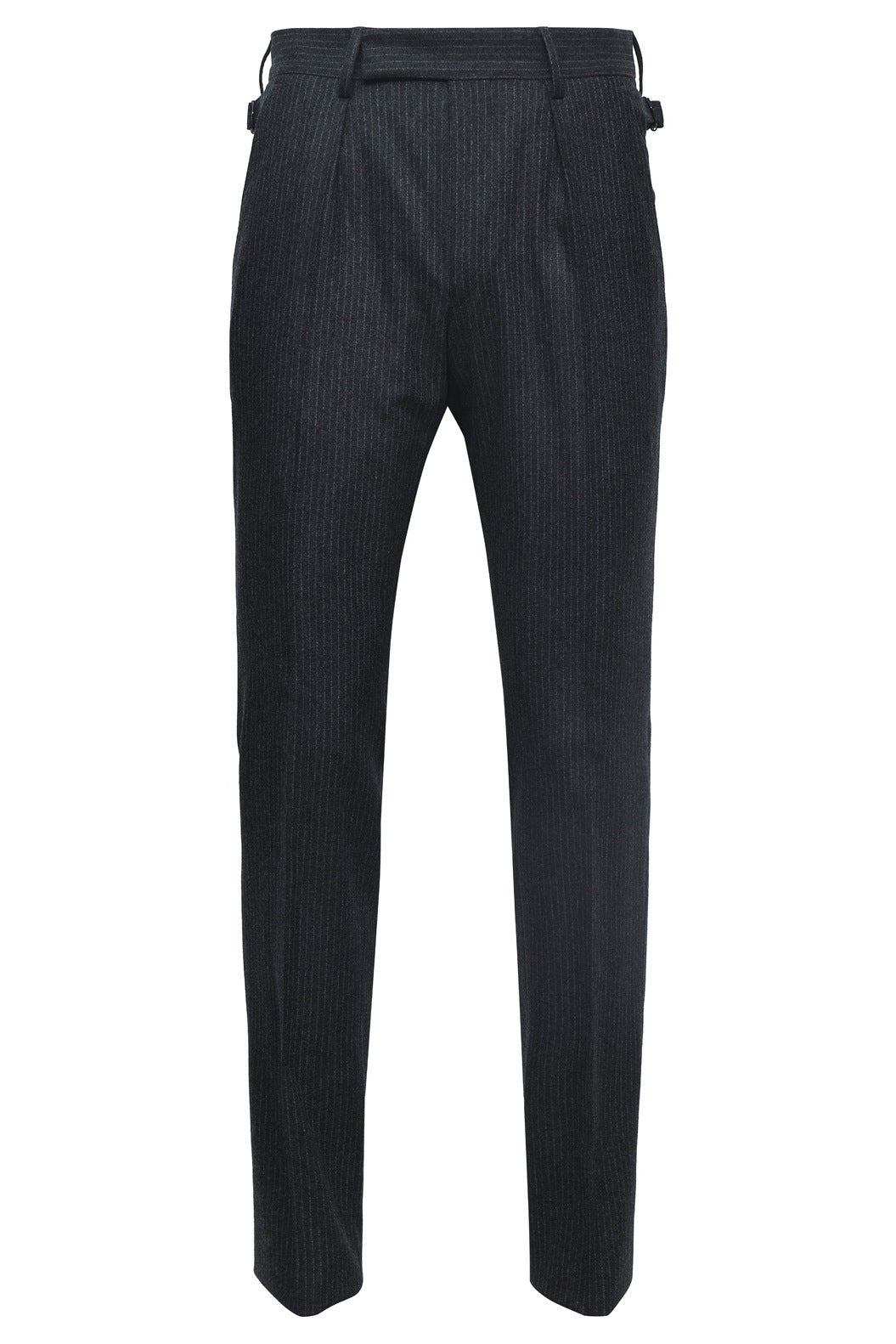 Le Turin – Sublime grey with grey tennis stripes, carded virgin wool flannel – WICKET