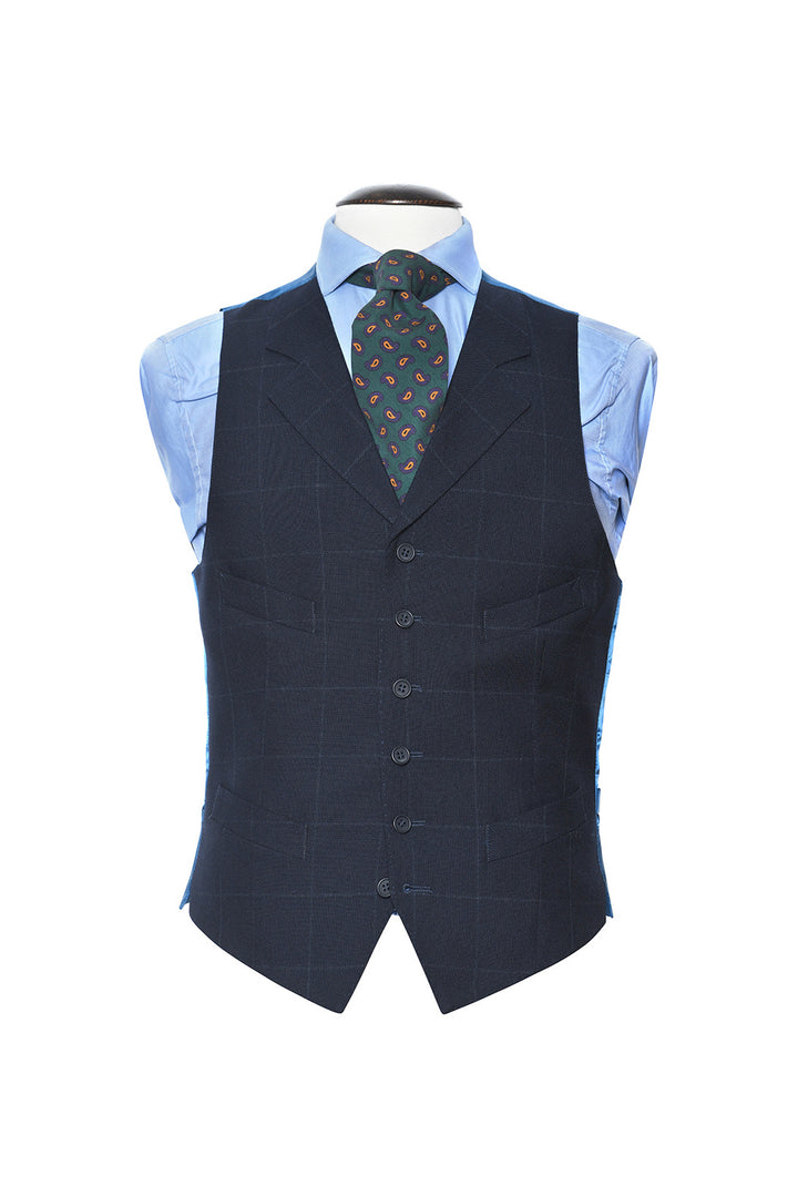 Le Kensington – Travel Suit marine à carreaux – WICKET