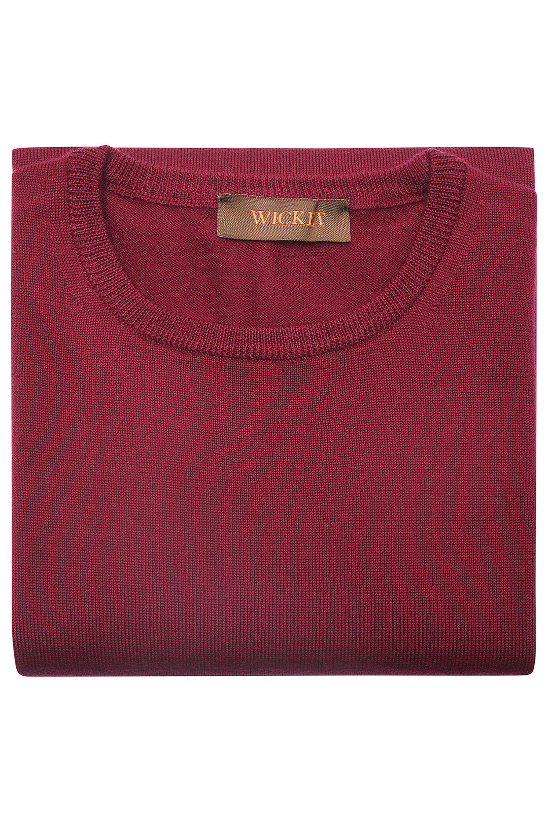 The Crew-Neck – Burgundy extra-fine merino – WICKET