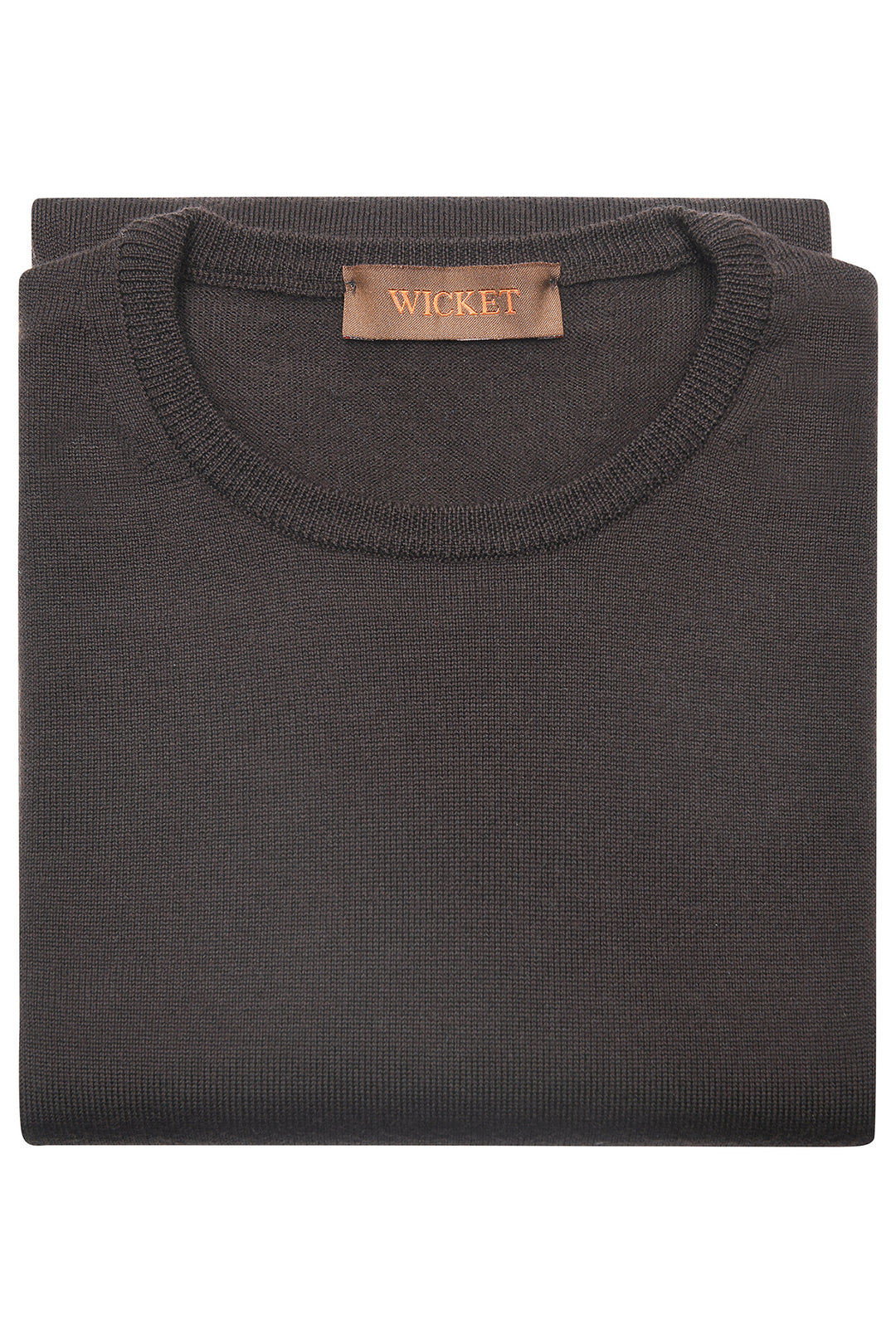 The Crew-Neck – Brown extra-fine merino – WICKET
