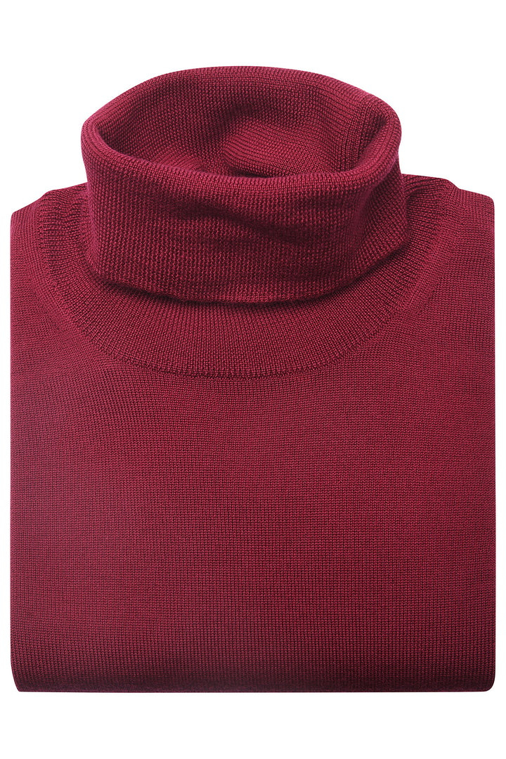 The Roll-Neck – Burgundy extra-fine merino – WICKET
