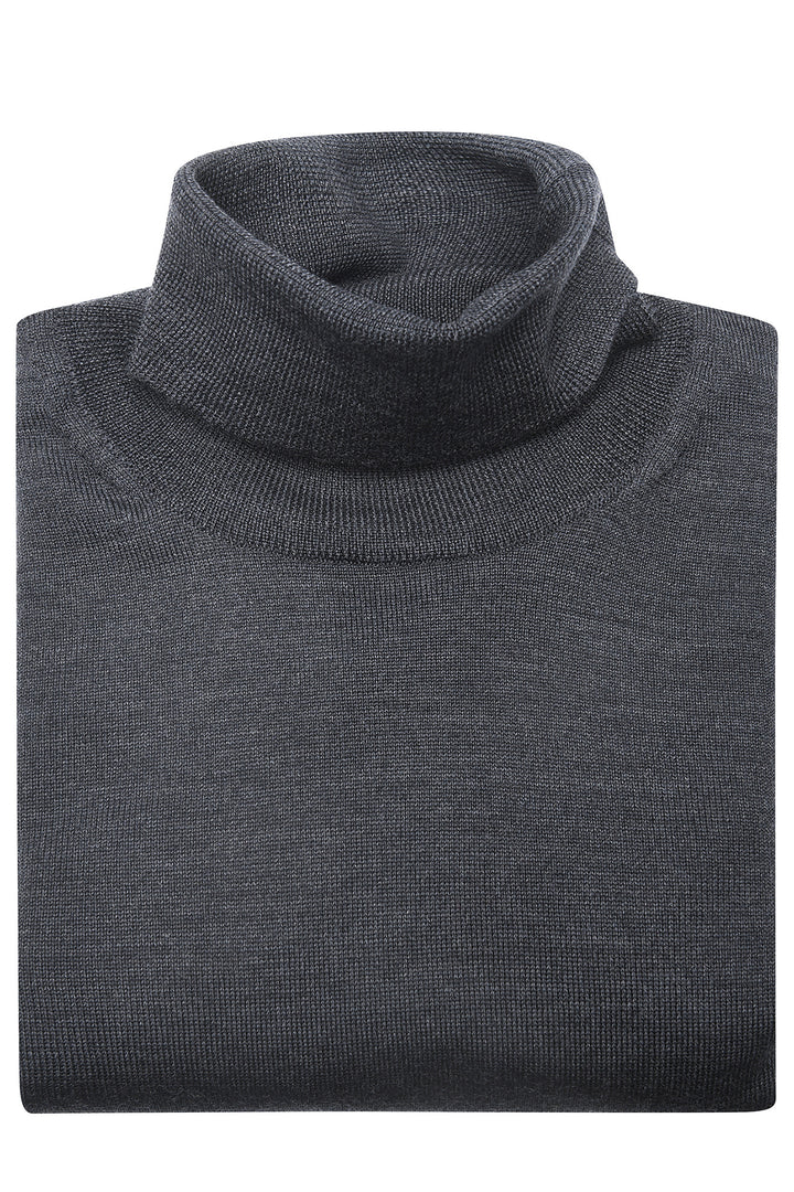 Le Col Roulé – Mérinos extra-fin gris – WICKET