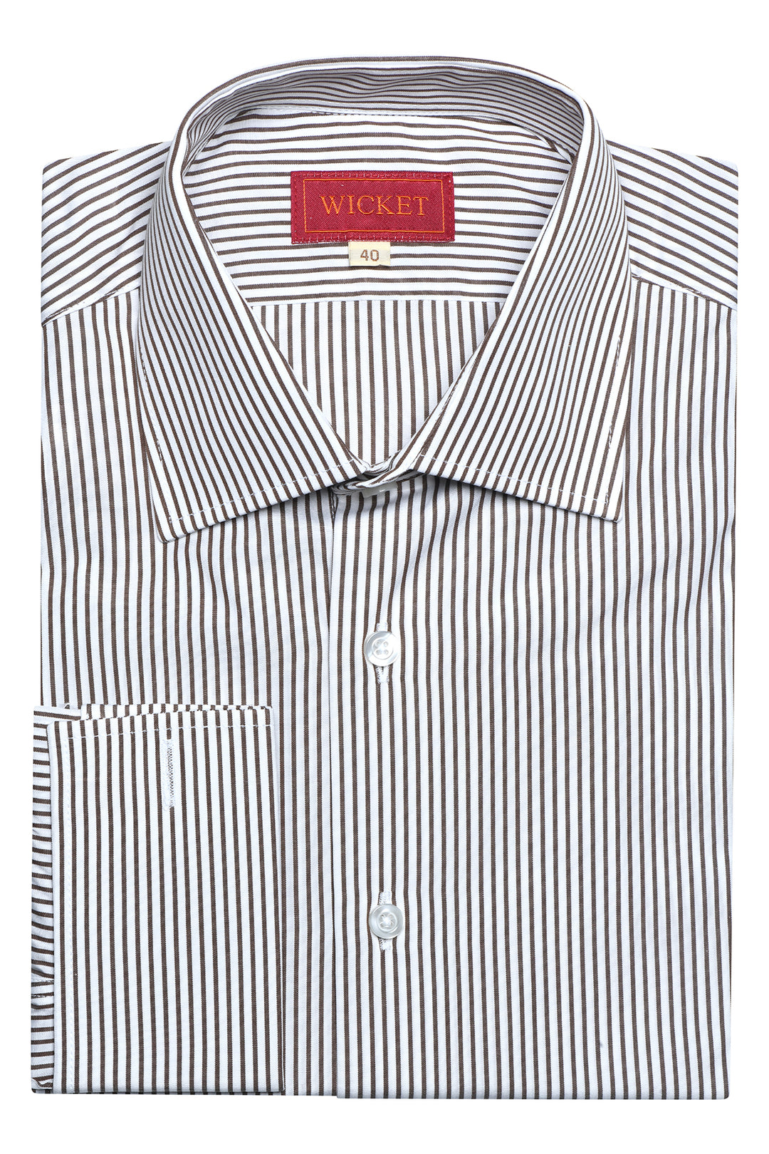 Classic Collar Shirt – Brown stripes – WICKET