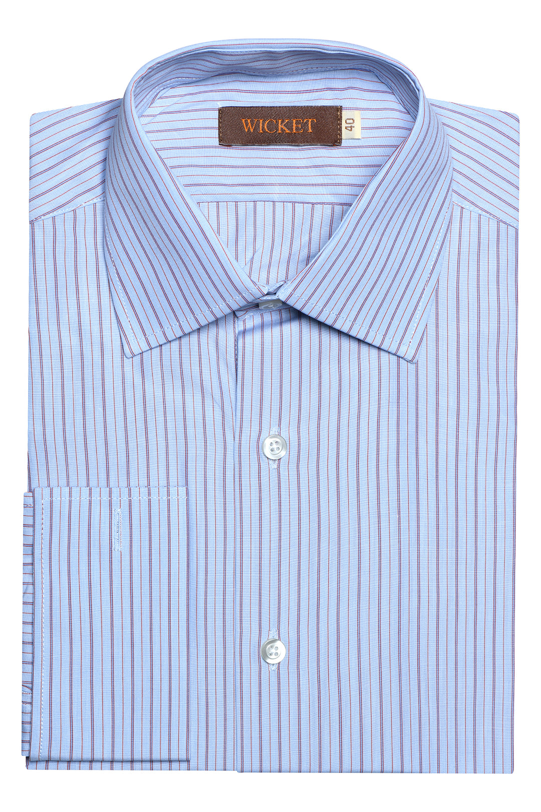 Classic Collar Shirt – Sky blue with red stripes – WICKET