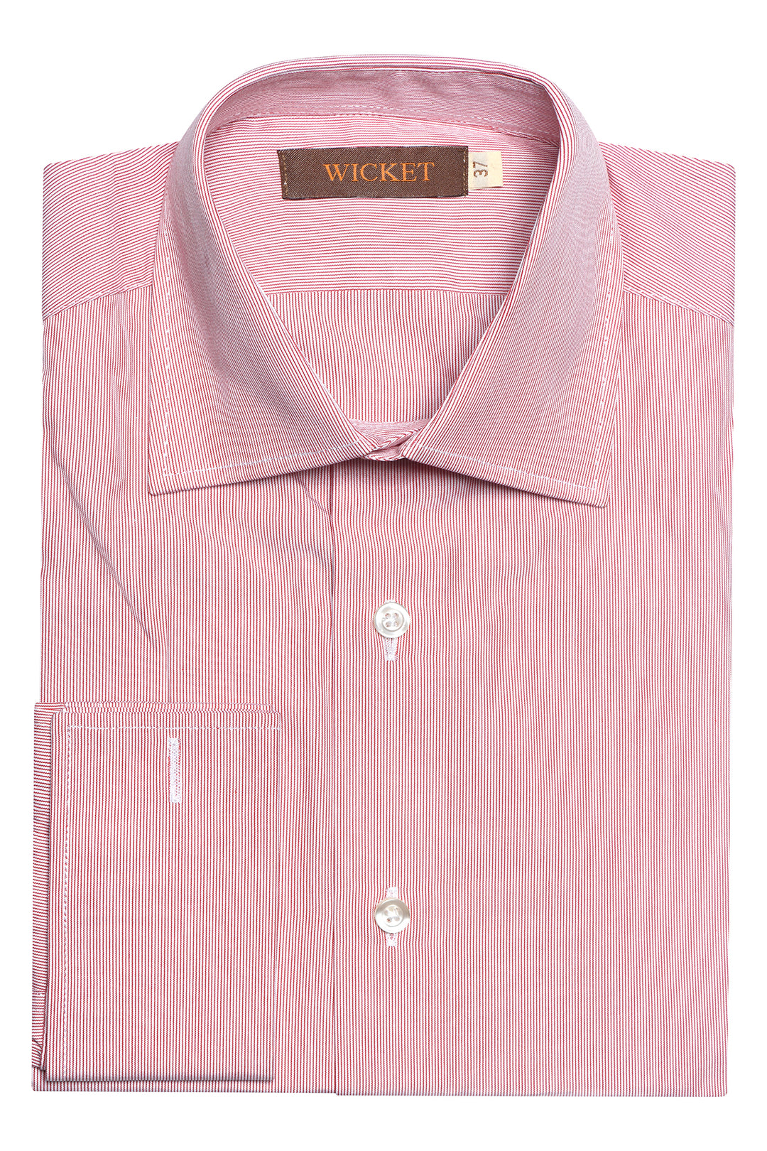 Classic Collar Shirt – Fine red stripes – WICKET