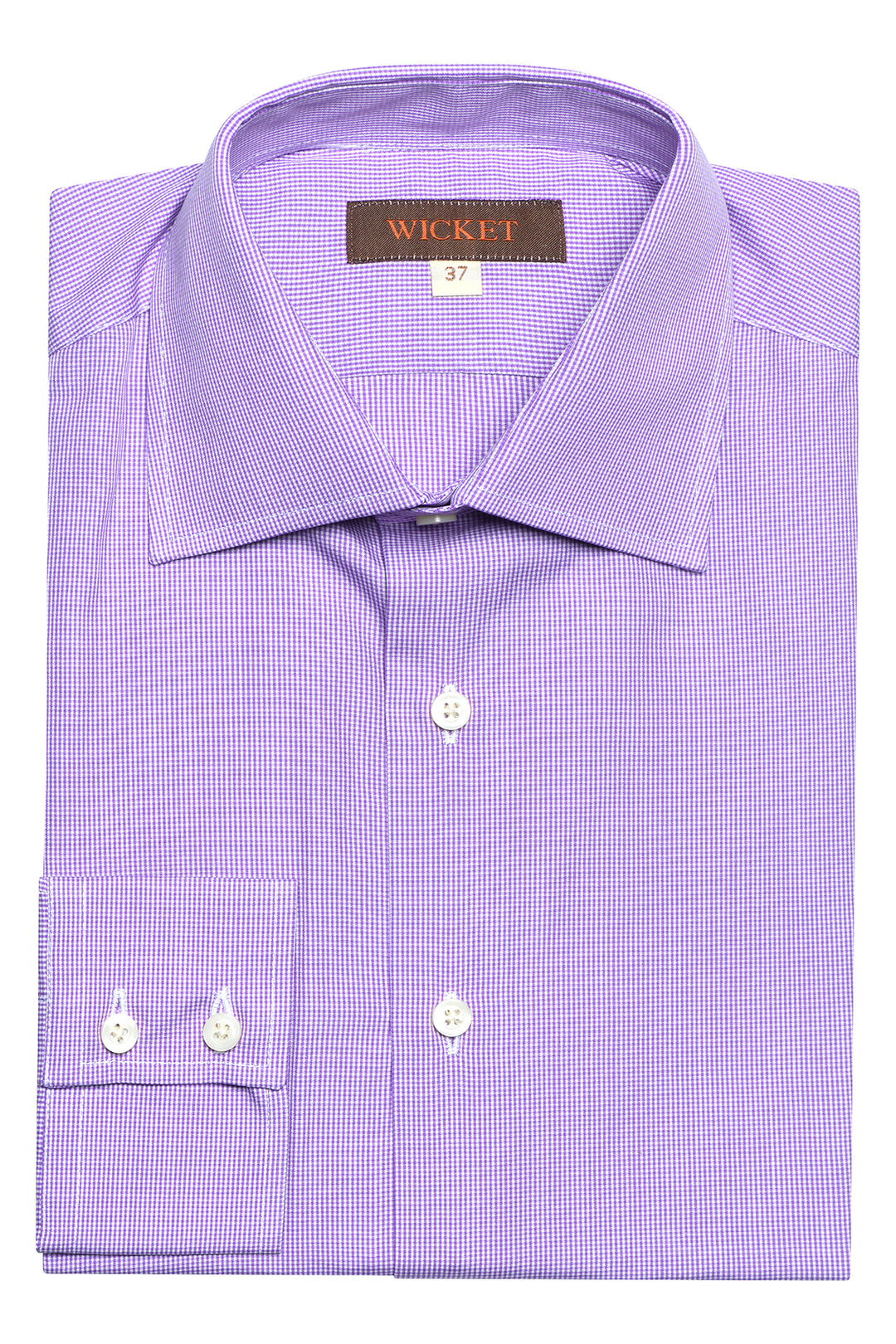 Classic Collar Shirt – Small purple gingham – WICKET