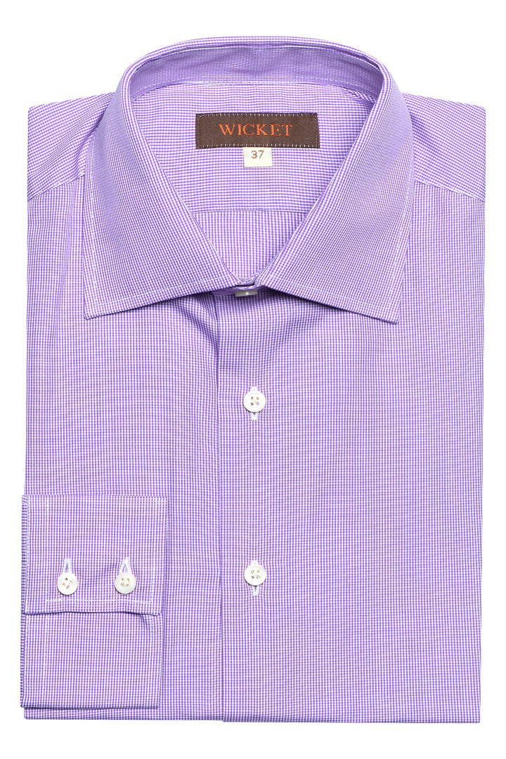 Classic Collar Shirt – Small purple gingham – WICKET