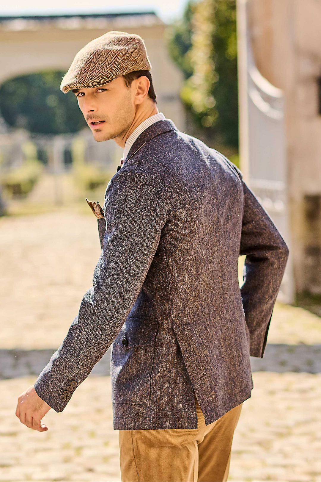 La Downton – Flecked blue Donegal tweed – WICKET