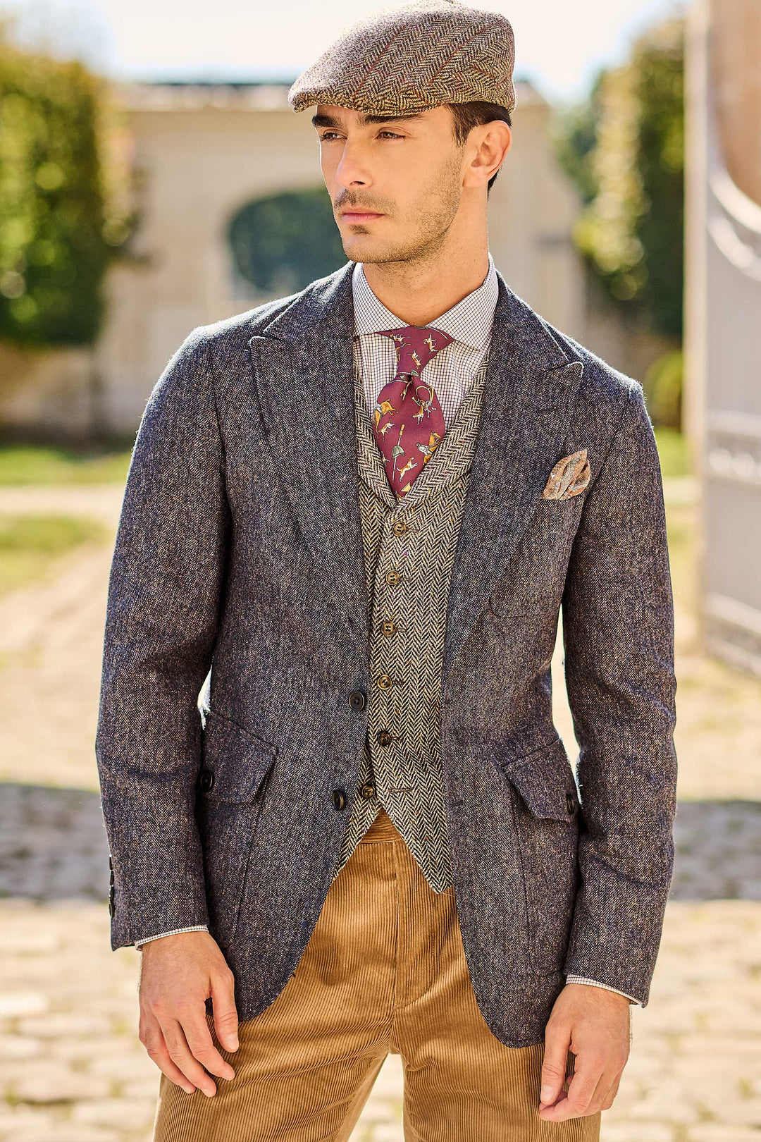 La Downton – Flecked blue Donegal tweed – WICKET