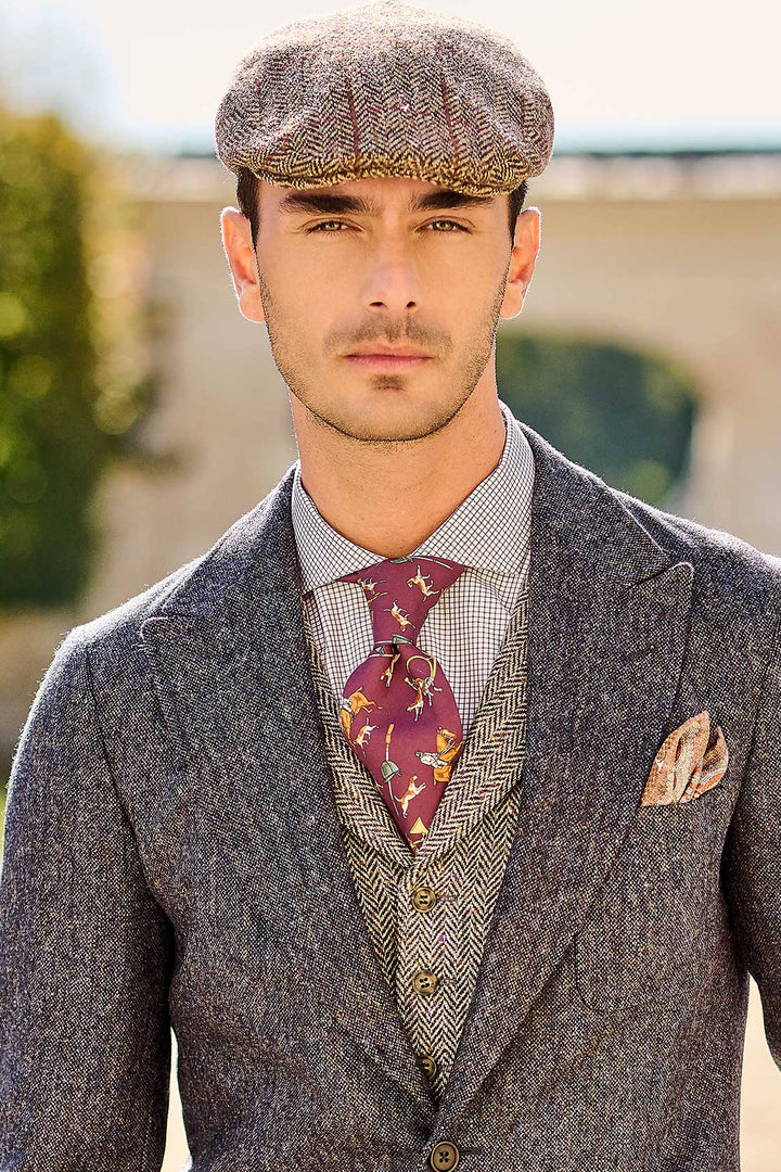 The Cotton Twill – White with burgundy and blue check – WICKET