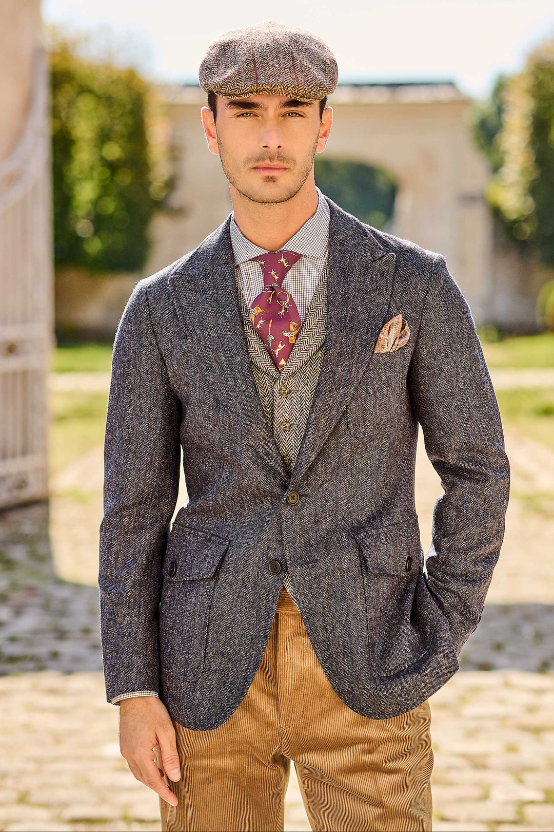 La Downton – Flecked blue Donegal tweed – WICKET