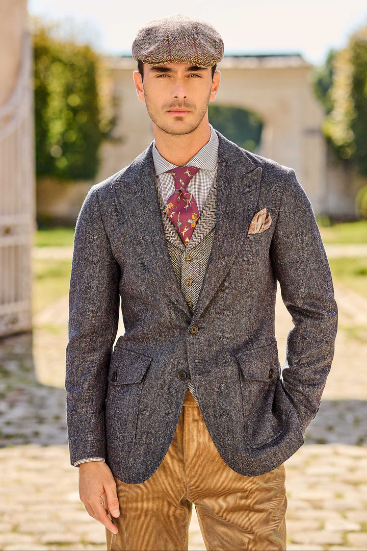 La Downton – Flecked blue Donegal tweed – WICKET