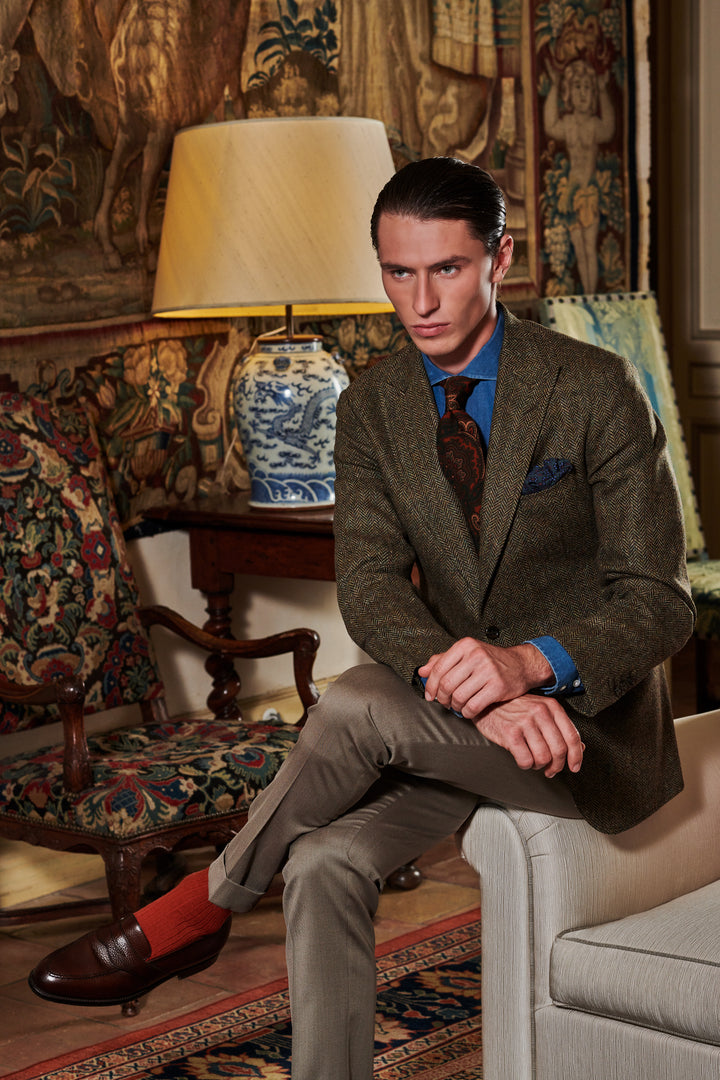 Le Classique Sport – Whipcord Beige Tanné, Vitale Barberis Canonico (320 gr), Laine Vierge – WICKET