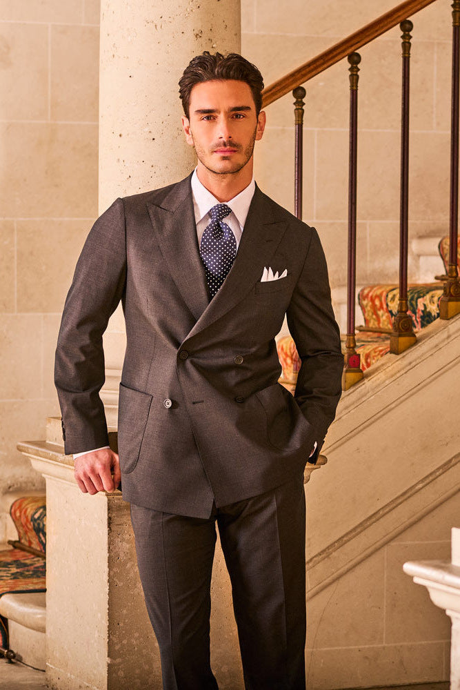 Le Naples – Charcoal grey wool gabardine – WICKET