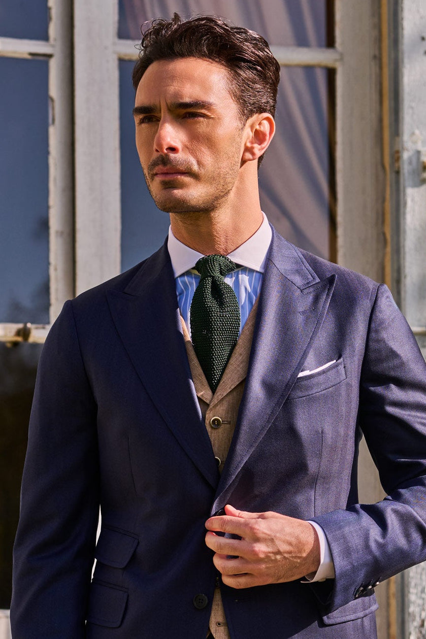 The Cotton Poplin – Sky blue with white stripes and white collar – WICKET