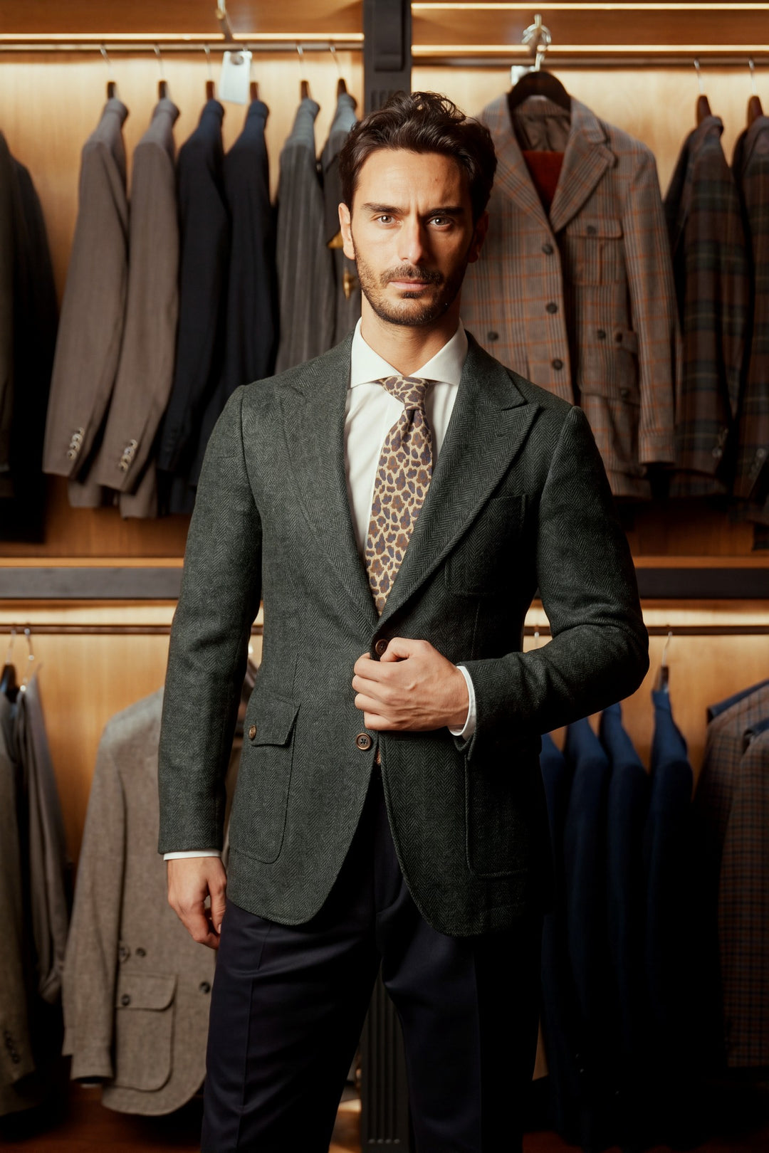La Downton, loden green Shetland – worn in the shop
