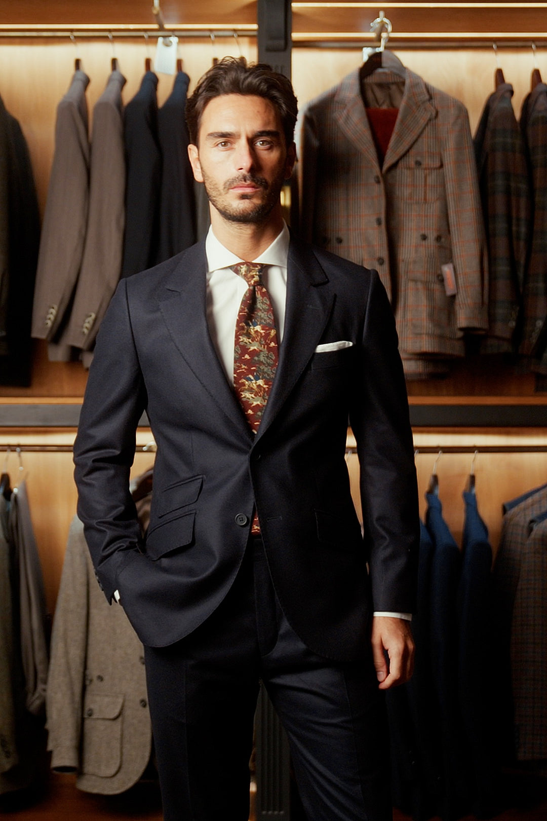 Le Kensington, navy flannel – worn in the shop