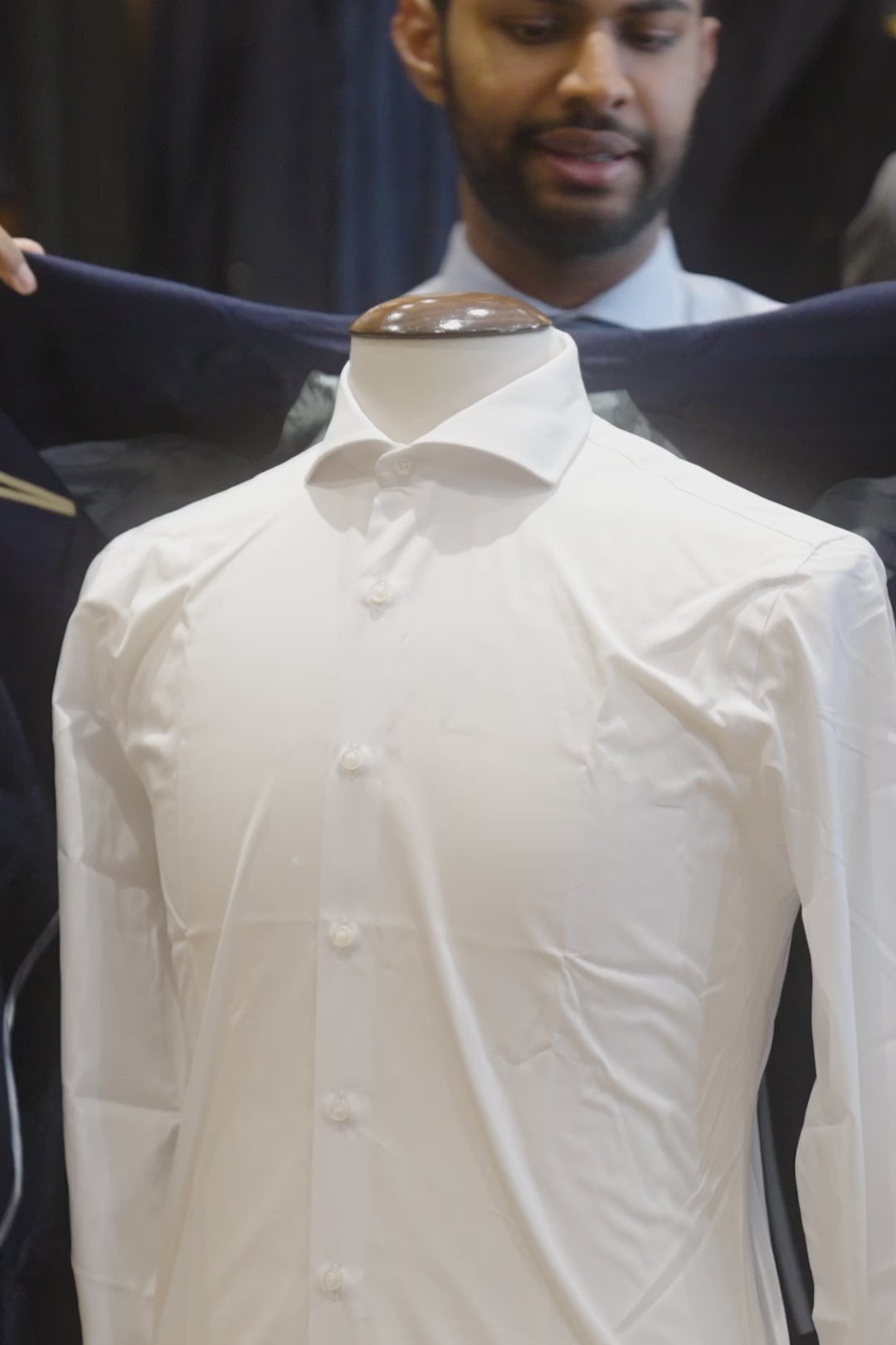 The Safari Jacket – Navy herringbone wool and silk