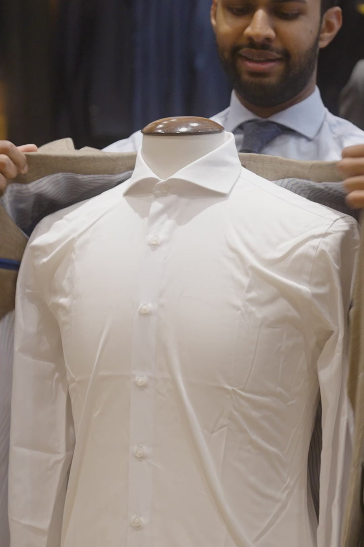 La Kensington – Beige herringbone linen