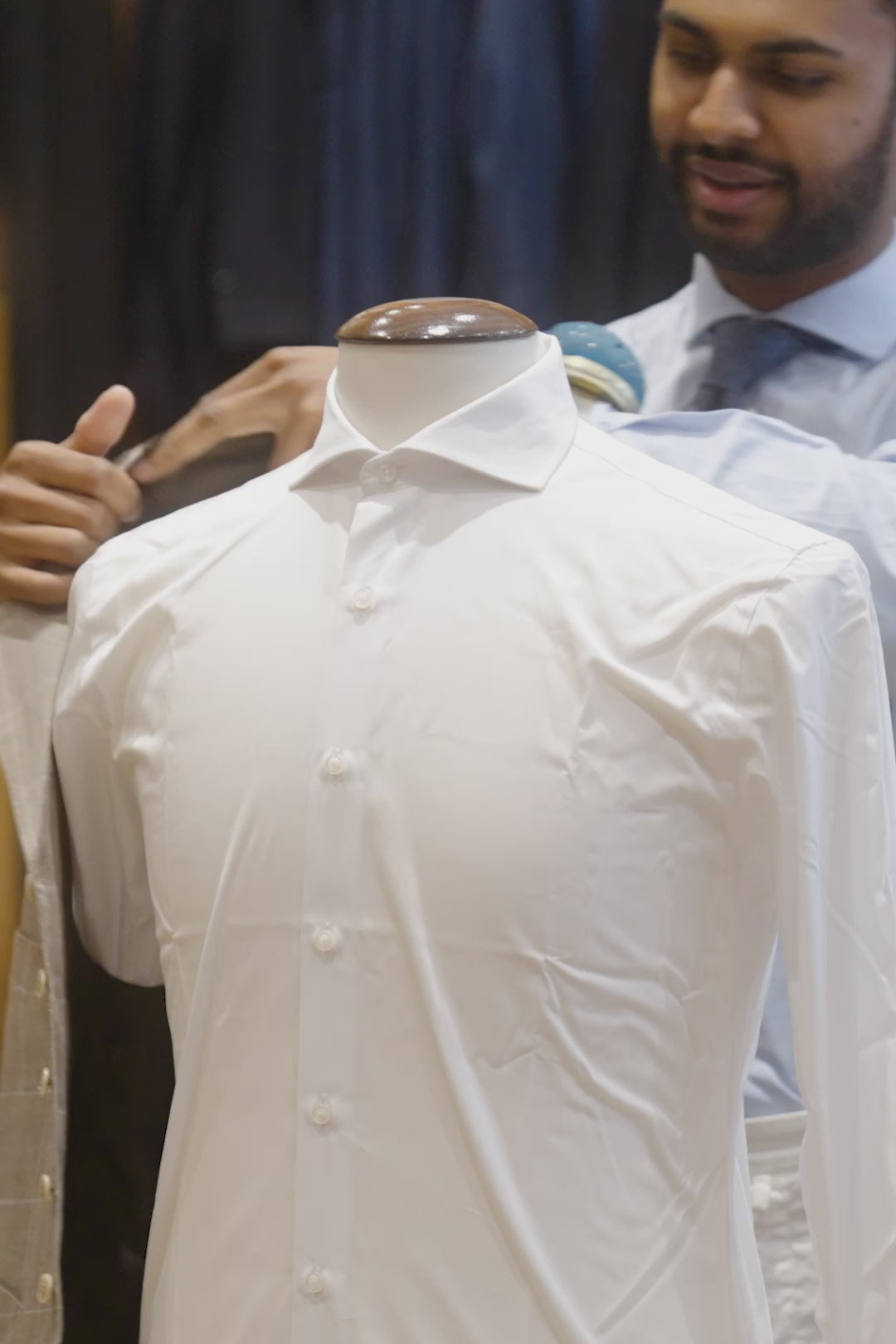 Le Kensington – Beige linen with cream white checks