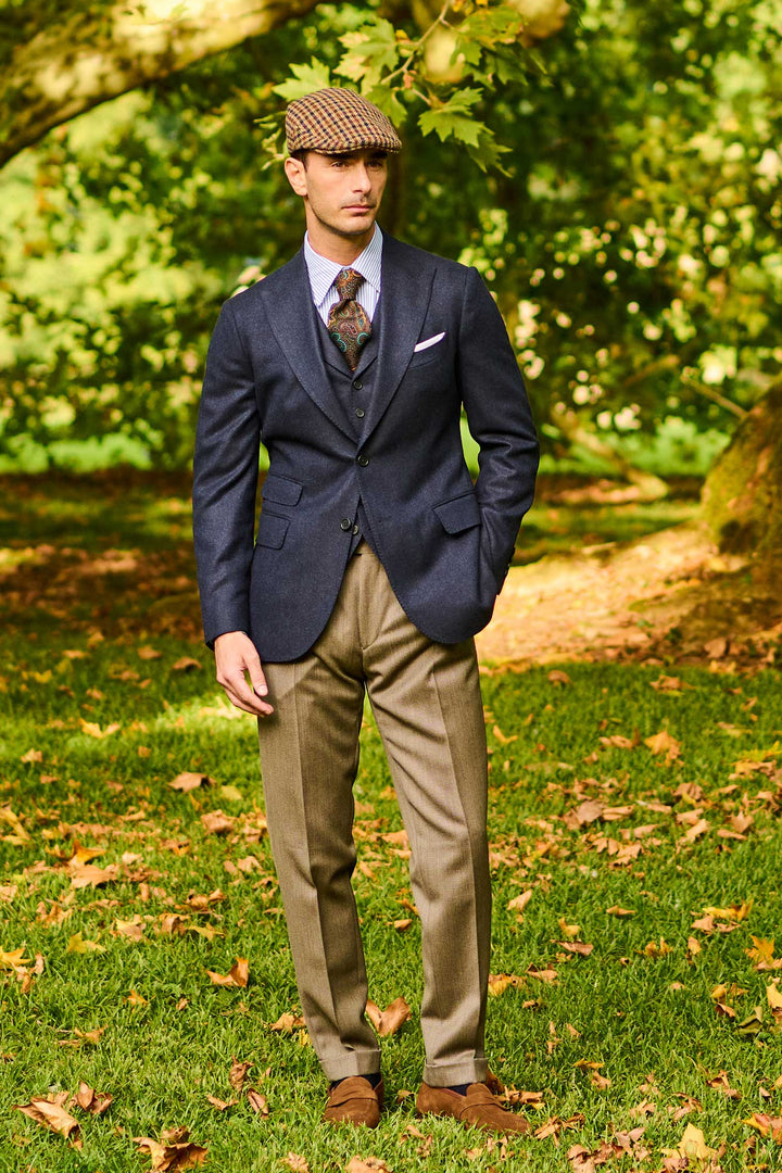 The Classic – Beige and brown whipcord – WICKET