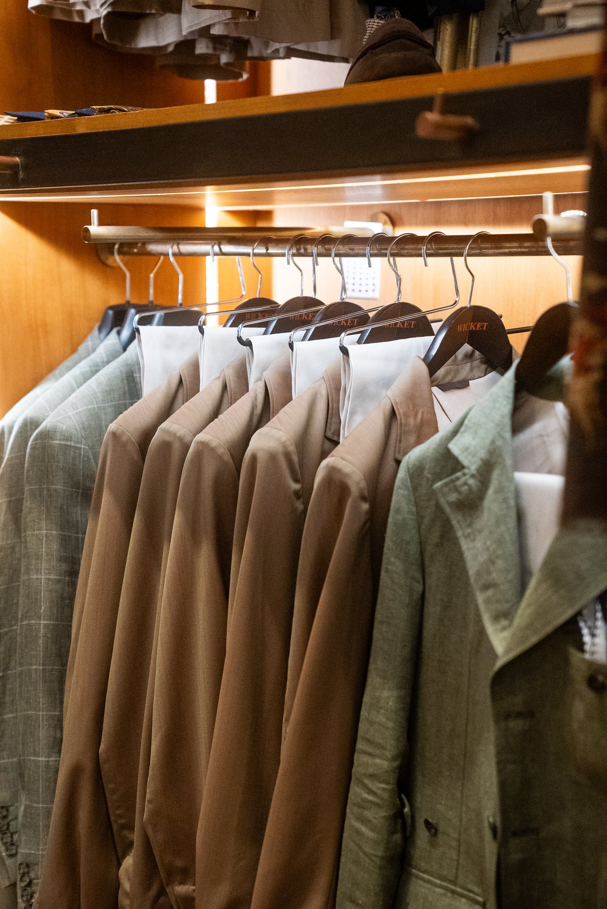 Wicket Malesherbes shop: a rail of jackets