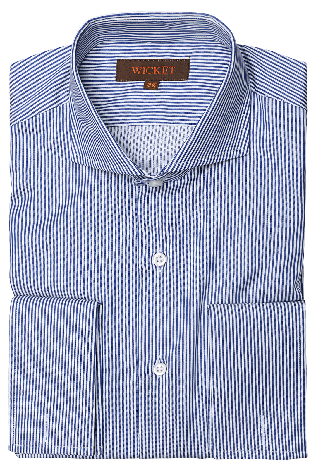 The Cotton Twill – Dark blue stripes with double cuffs – WICKET