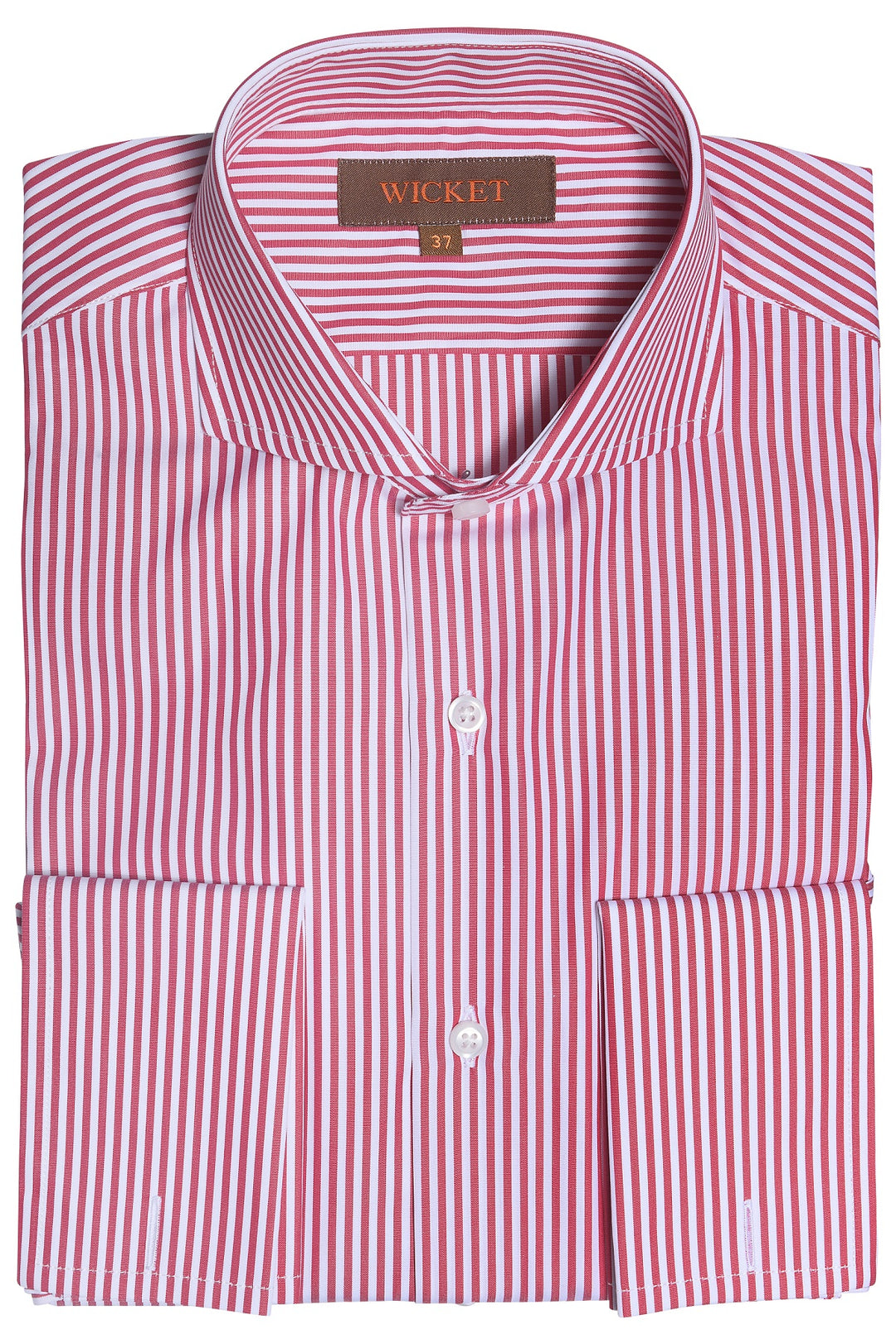 The Cotton Poplin – Red stripes with double cuffs – WICKET