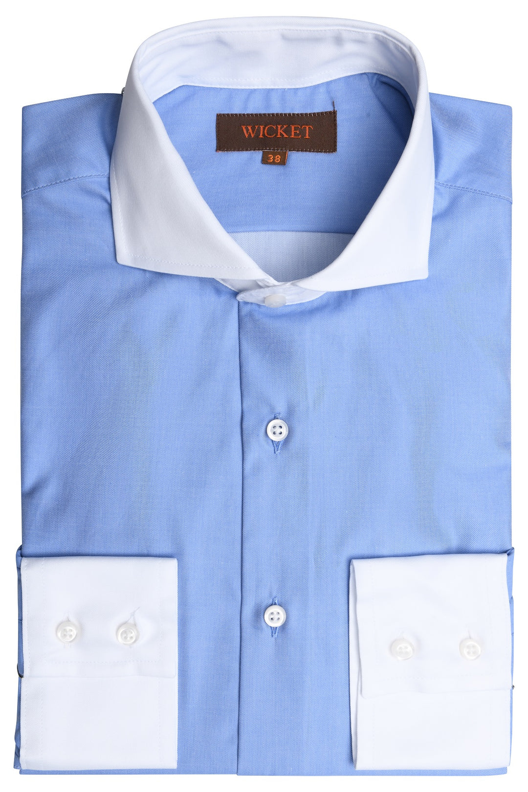 The Cotton Twill – Plain blue with white collar – WICKET