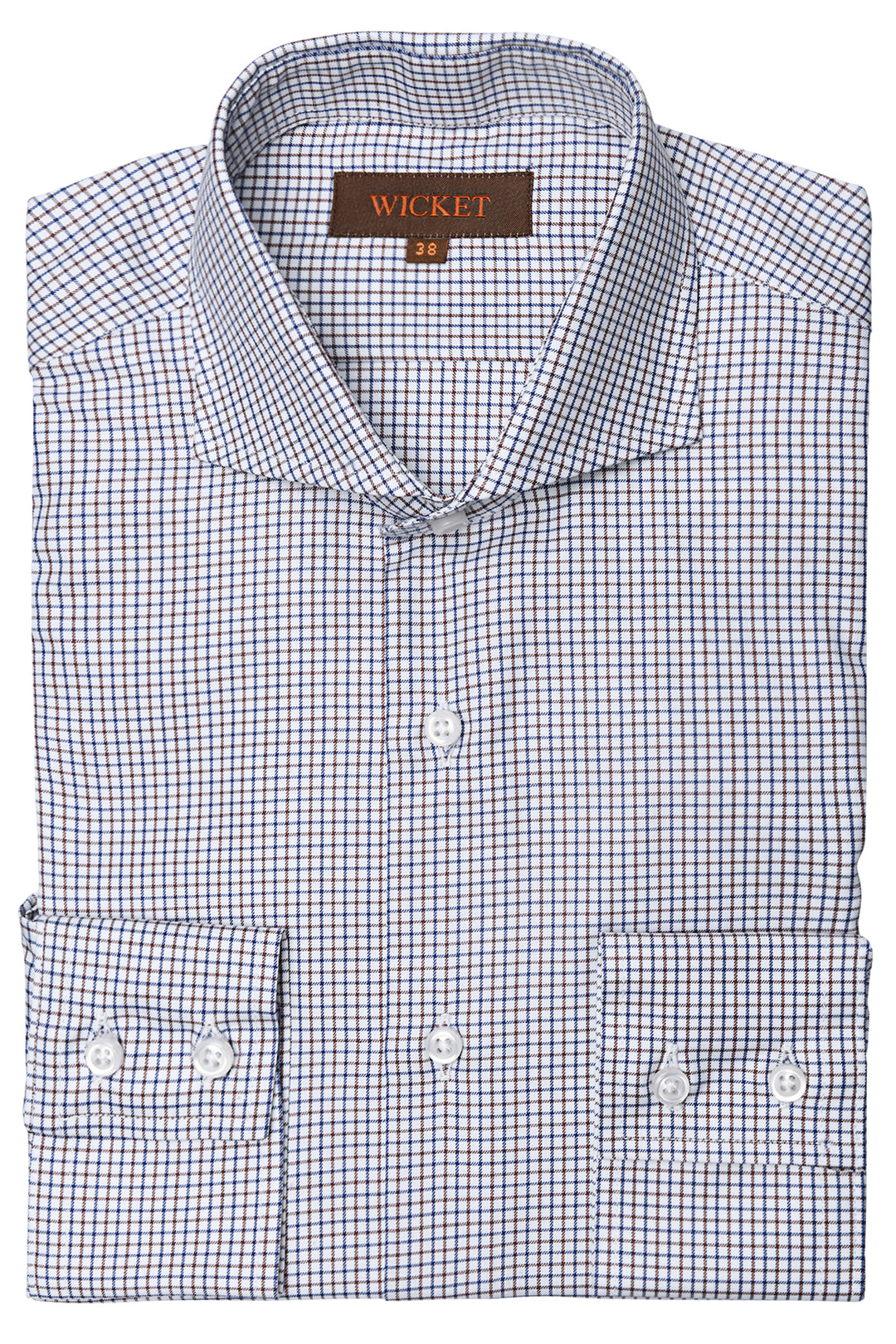 The Cotton Twill – White with burgundy and blue check – WICKET