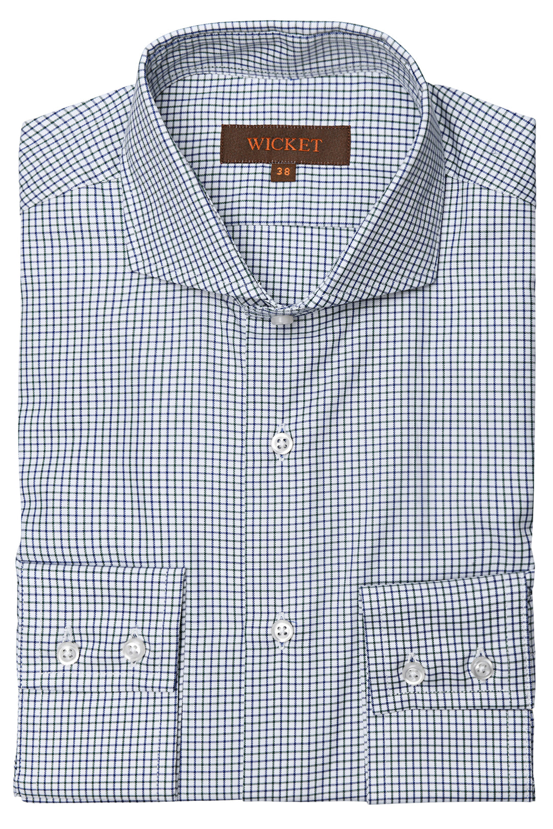 The Cotton Twill – Green and navy check – WICKET