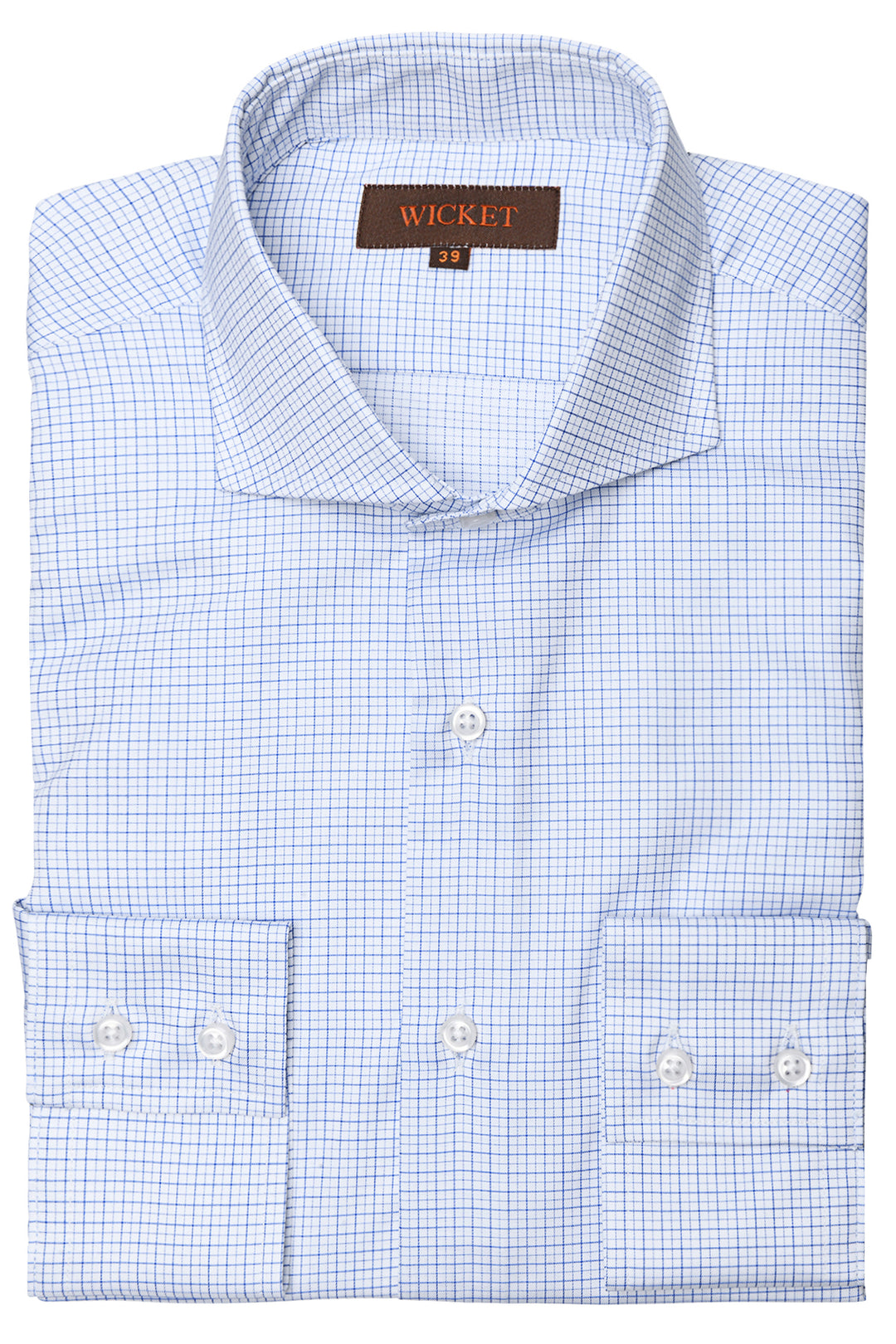 The Cotton Twill – Small blue check – WICKET