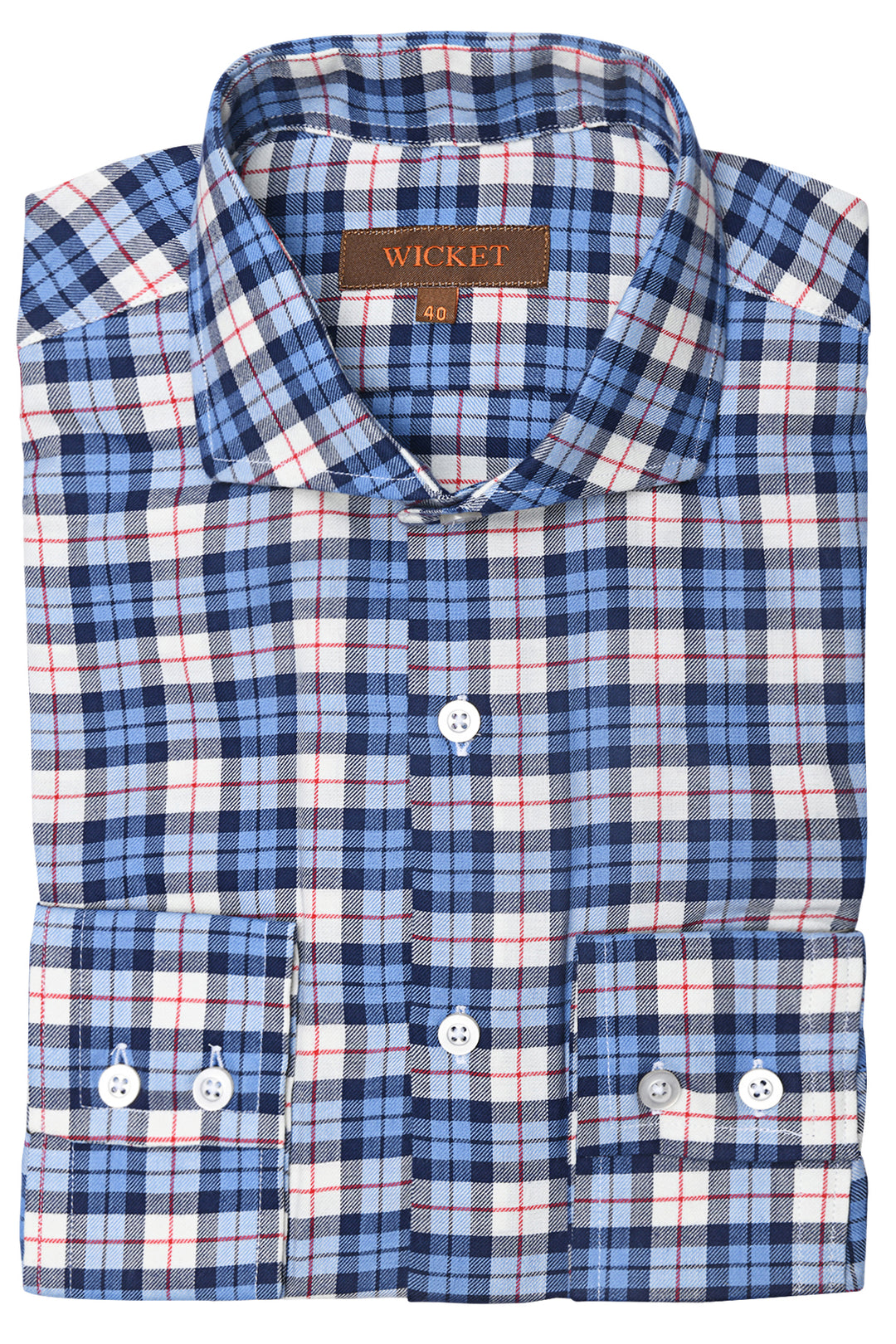The Cotton Flannel – Navy and sky blue check – WICKET