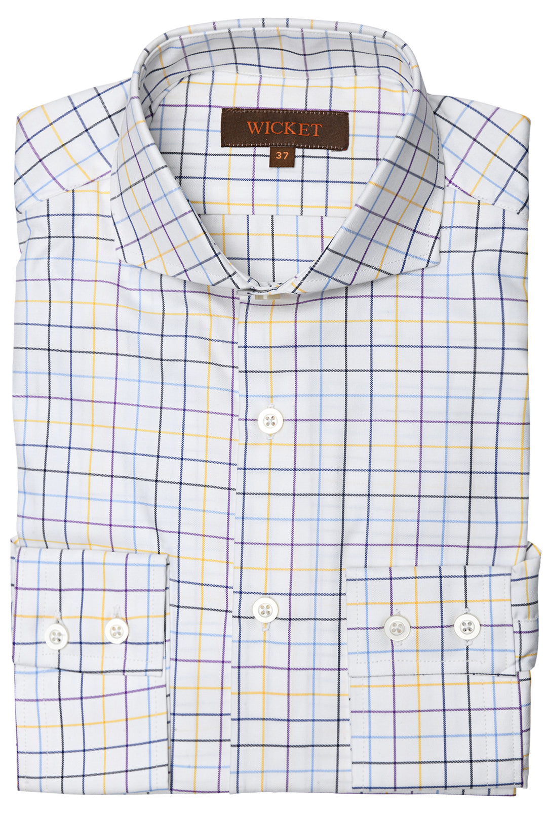 The Cotton Twill – Yellow, blue and purple check – WICKET