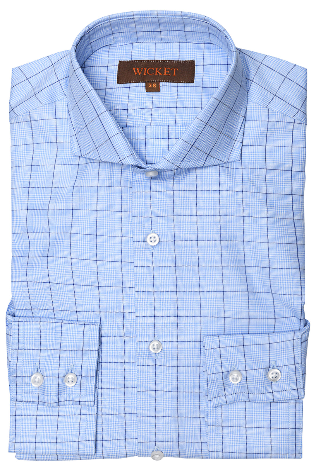 The Cotton Twill – Sky blue Prince of Wales check – WICKET