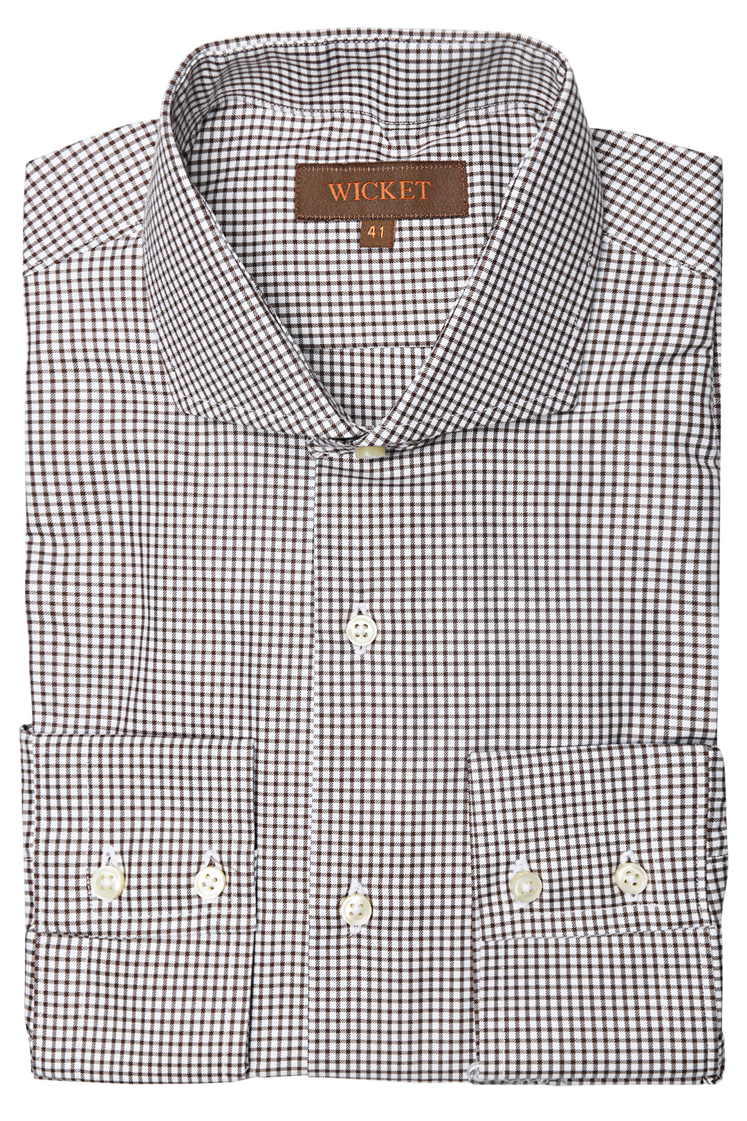 The Cotton Twill – Small brown check – WICKET