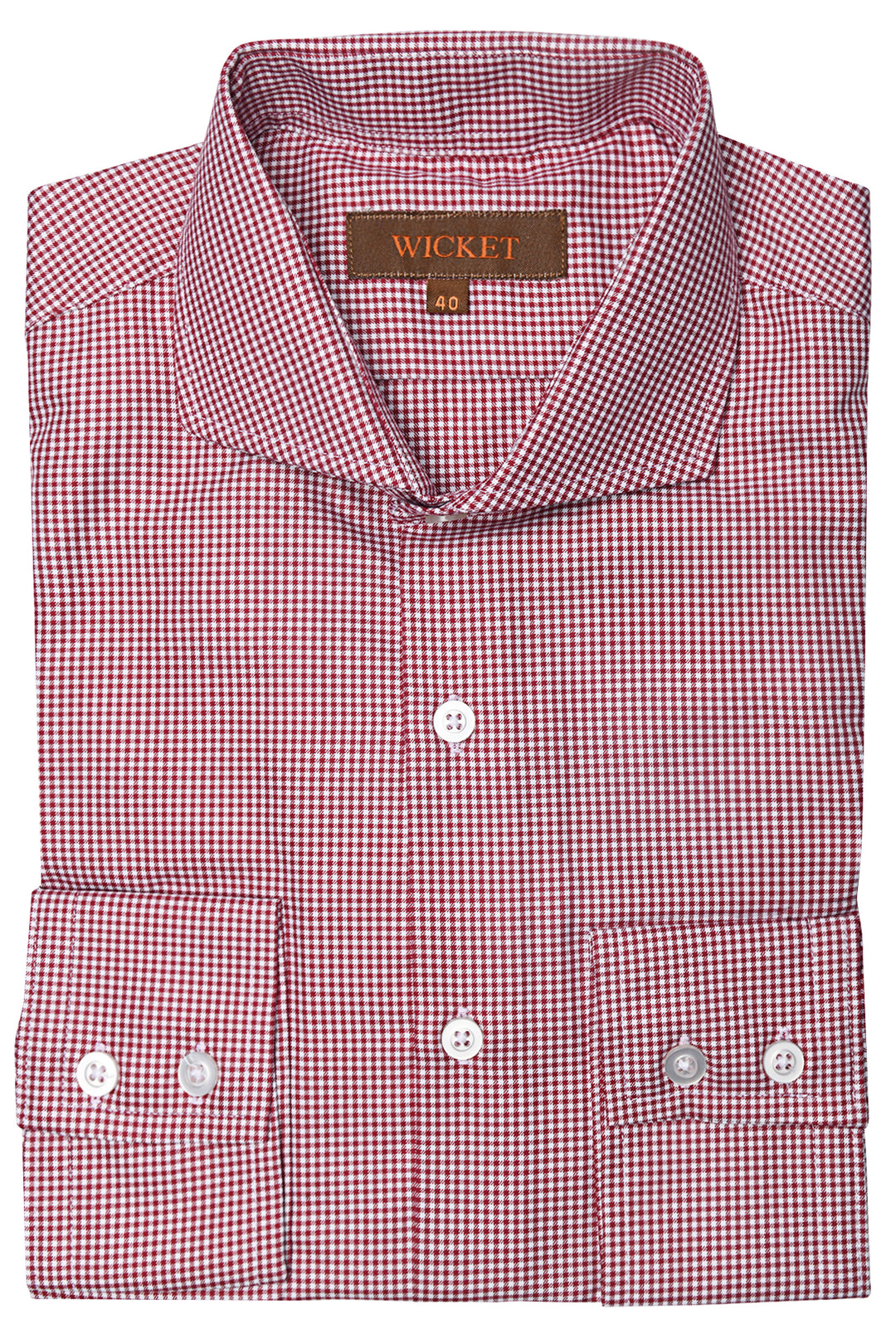 The Cotton Twill – Small burgundy gingham – WICKET