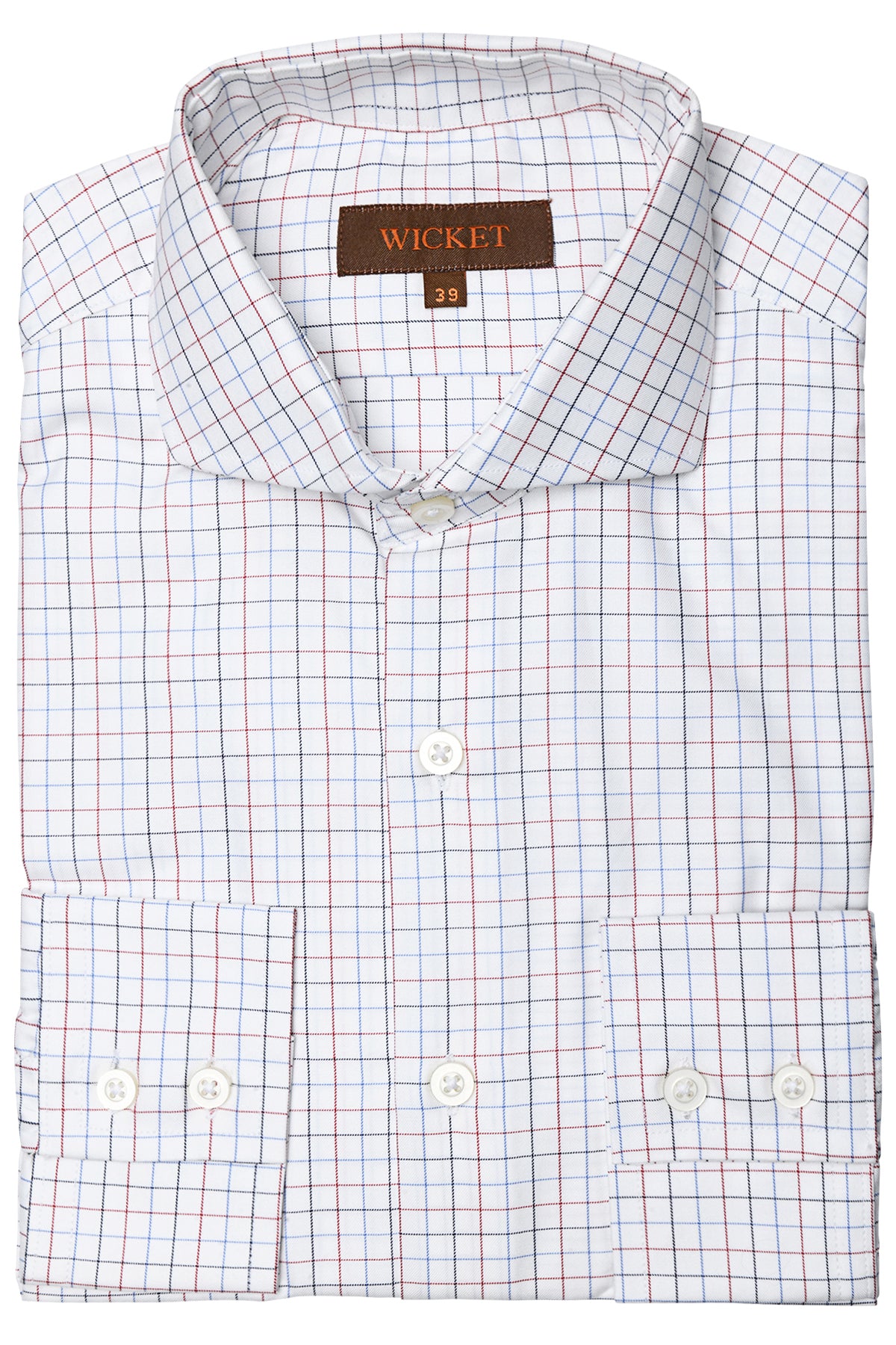 La Twill de Coton à Carreaux Bordeau & Bleu