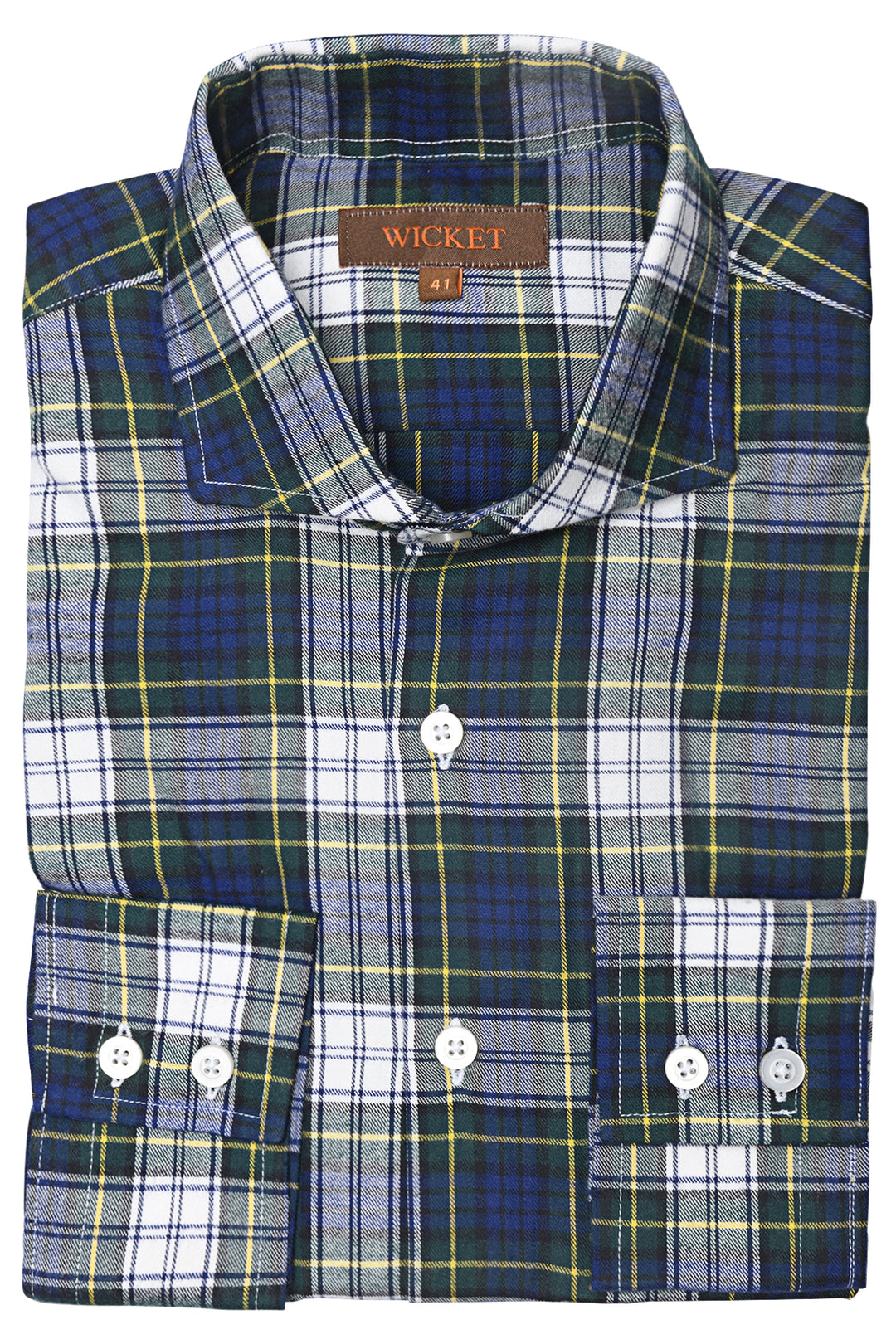 The Cotton Flannel – Blue, green and white tartan – WICKET