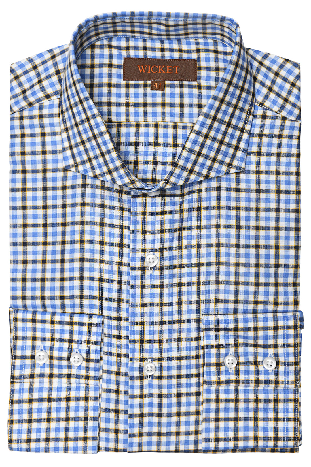 The Cotton Herringbone – Blue, navy and yellow check – WICKET