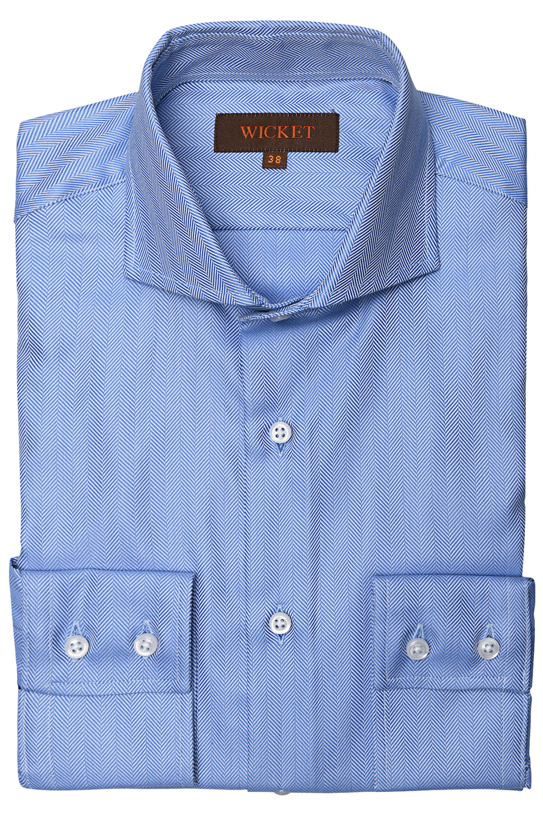 The Cotton Herringbone – Sky blue – WICKET