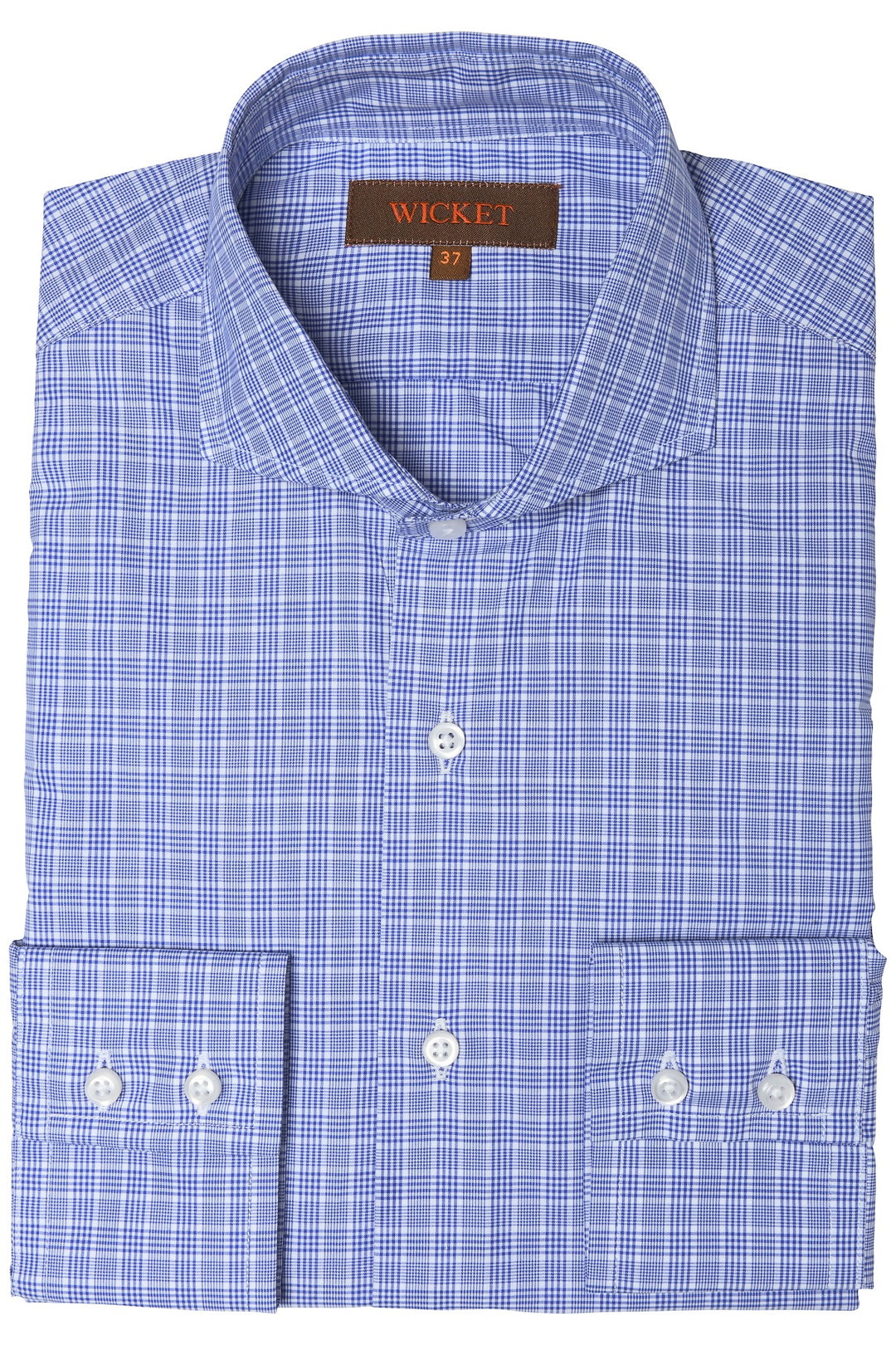 The Cotton Poplin – Royal blue Prince of Wales check – WICKET