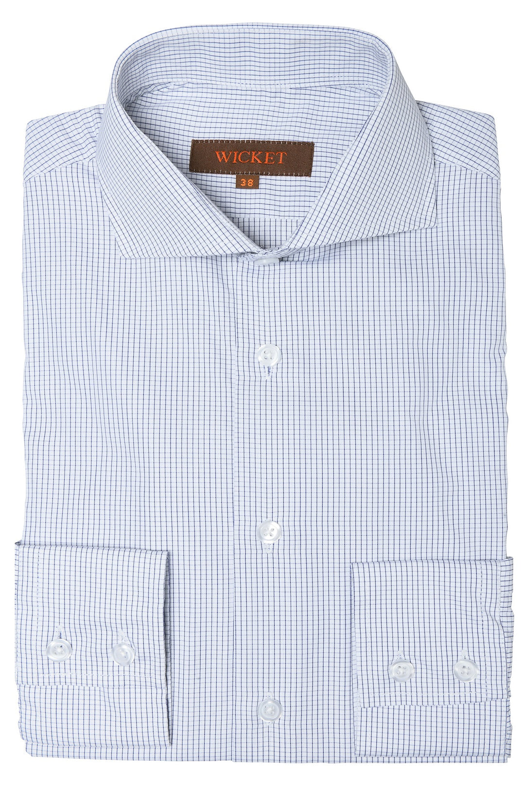 The Cotton Poplin – Small blue check – WICKET