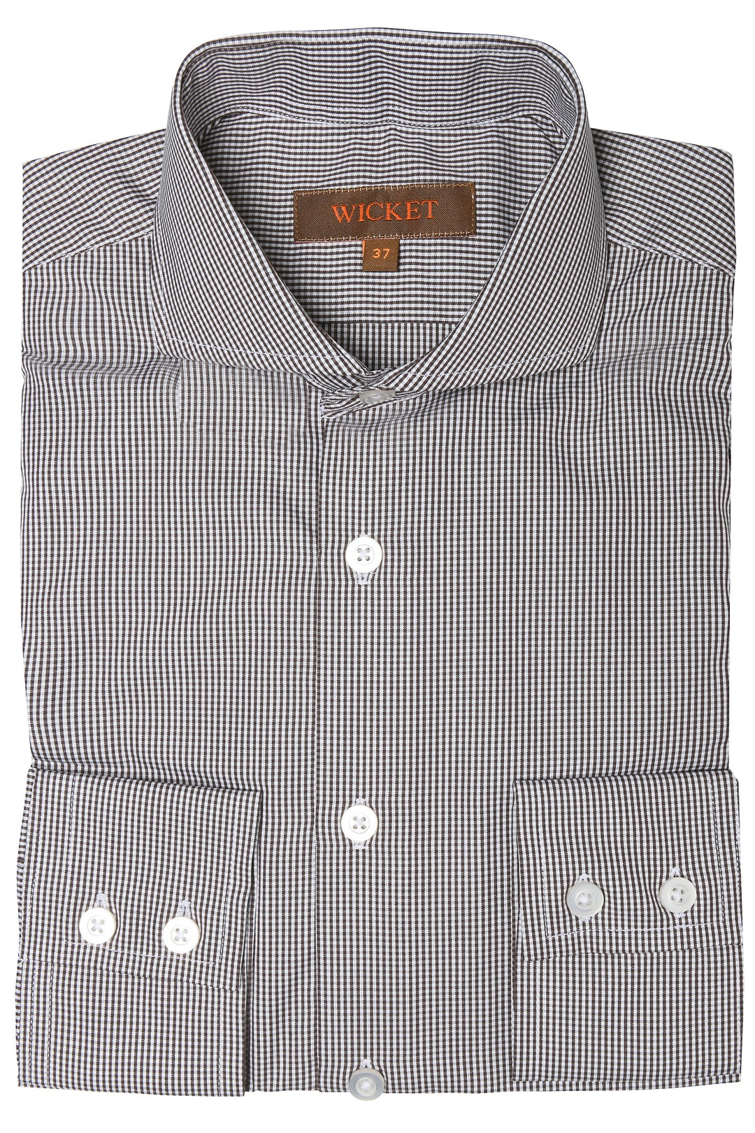 The Cotton Poplin – Small dark brown gingham – WICKET