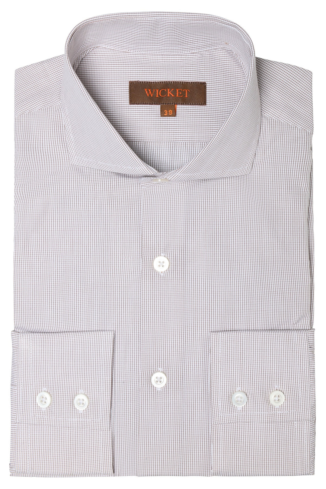The Cotton Poplin – Brown micro-check – WICKET