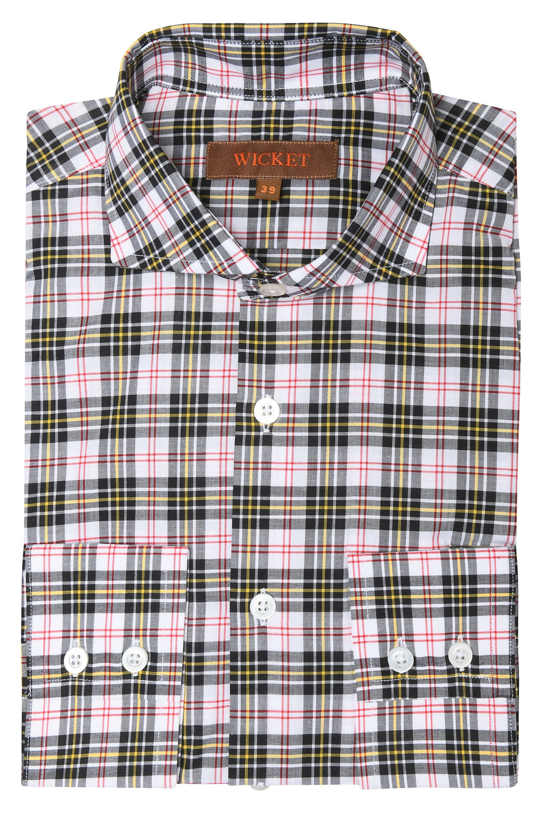 The Cotton Poplin – White, black and yellow check – WICKET